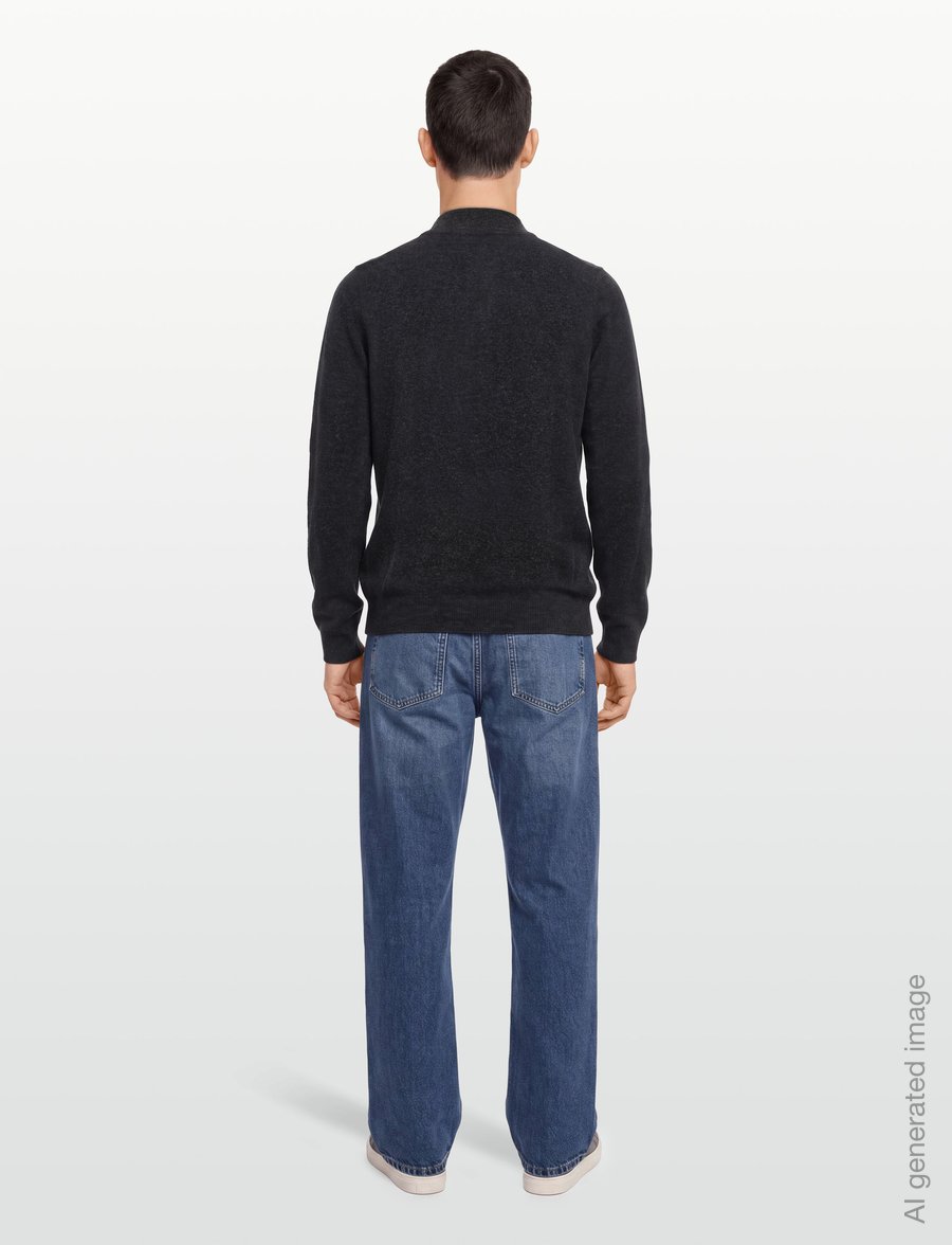 Lyle & Scott - Lambswool Blend Zip Through Cardigan - cardigans - jet black marl - 4