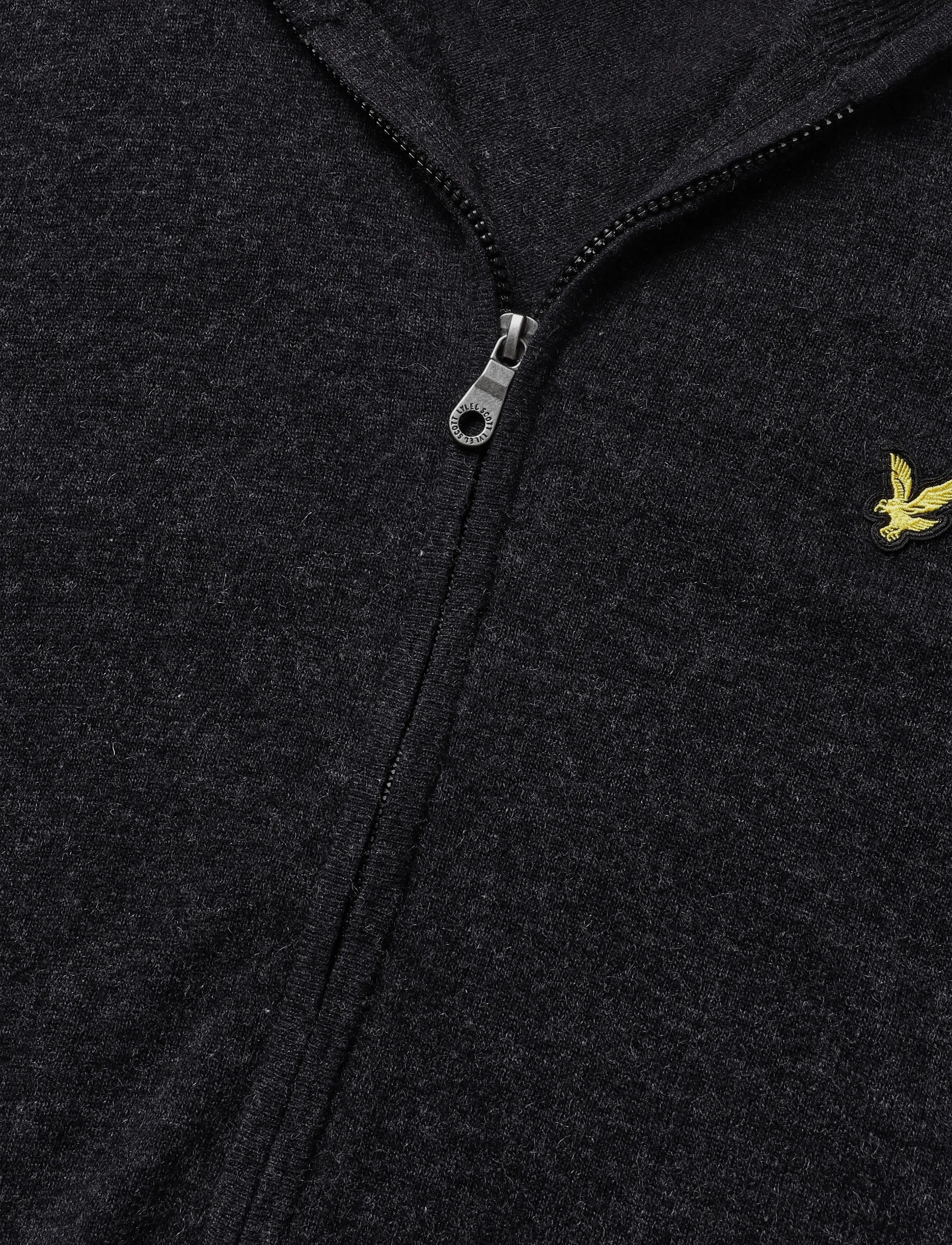 Lyle & Scott - Lambswool Blend Zip Through Cardigan - cardigans - jet black marl - 5