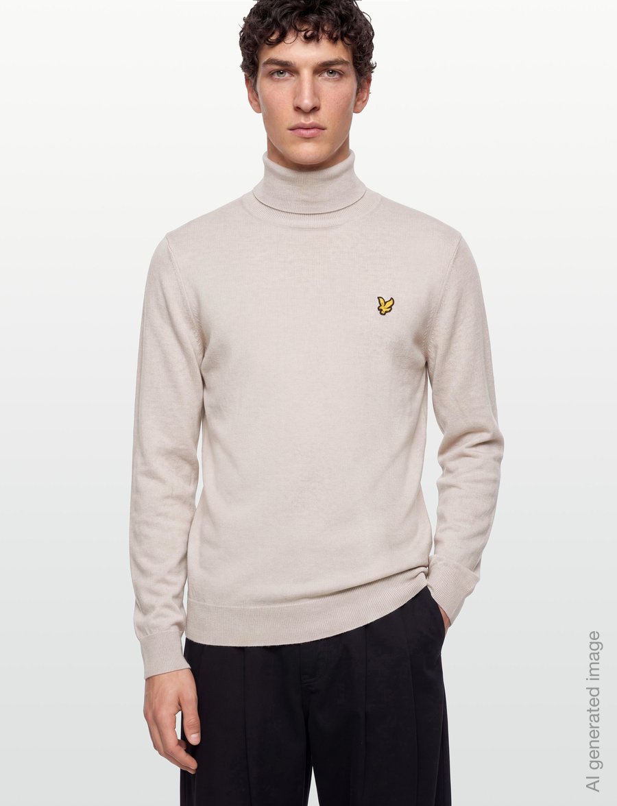Lyle & Scott - Cotton Merino Turtleneck Jumper - rollkragenpullover - cove - 3