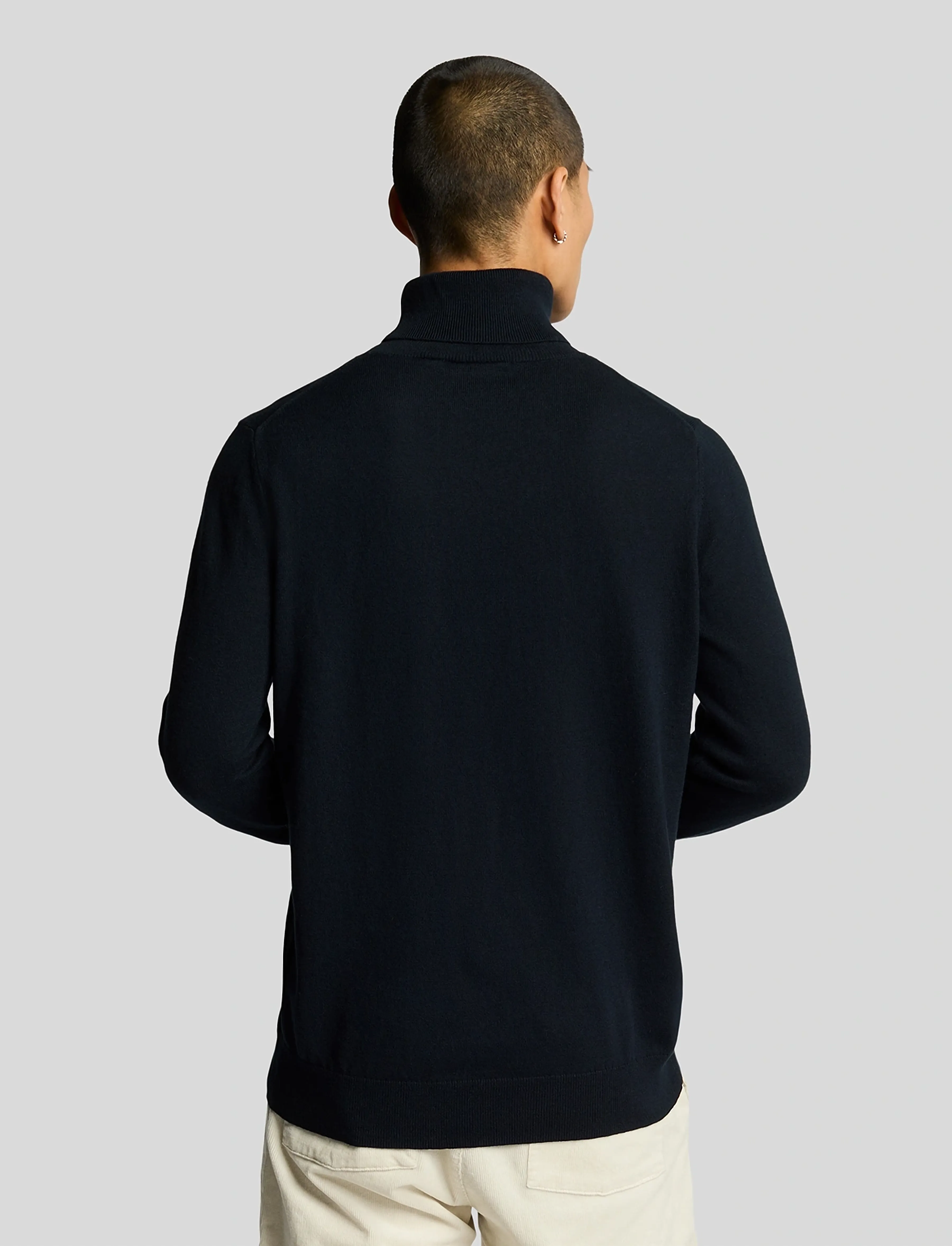 Lyle & Scott - Cotton Merino Turtleneck Jumper - golfy - dark navy - 3