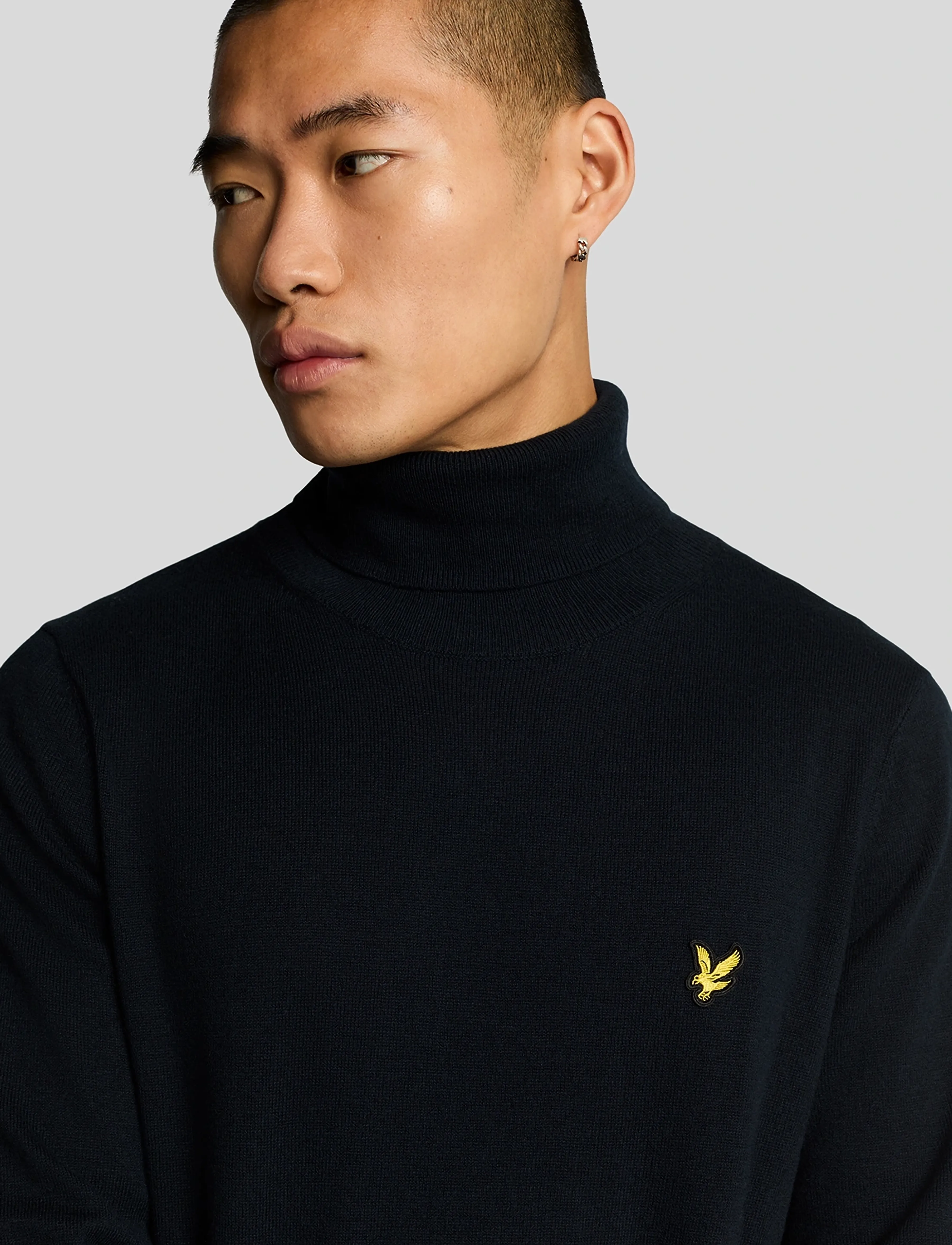 Lyle & Scott - Cotton Merino Turtleneck Jumper - golfy - dark navy - 4