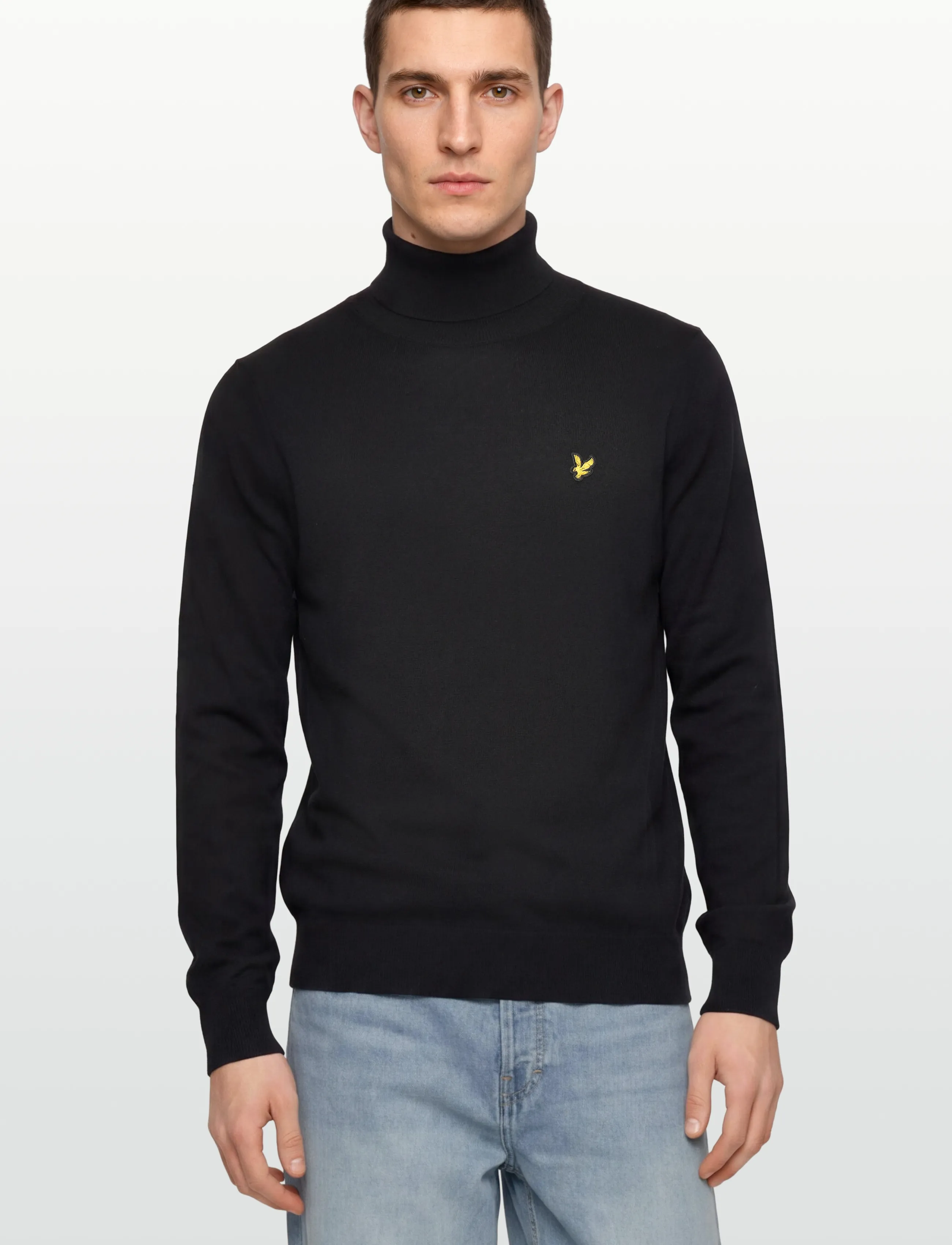 Lyle & Scott - Cotton Merino Turtleneck Jumper - turtlenecks - jet black - 3