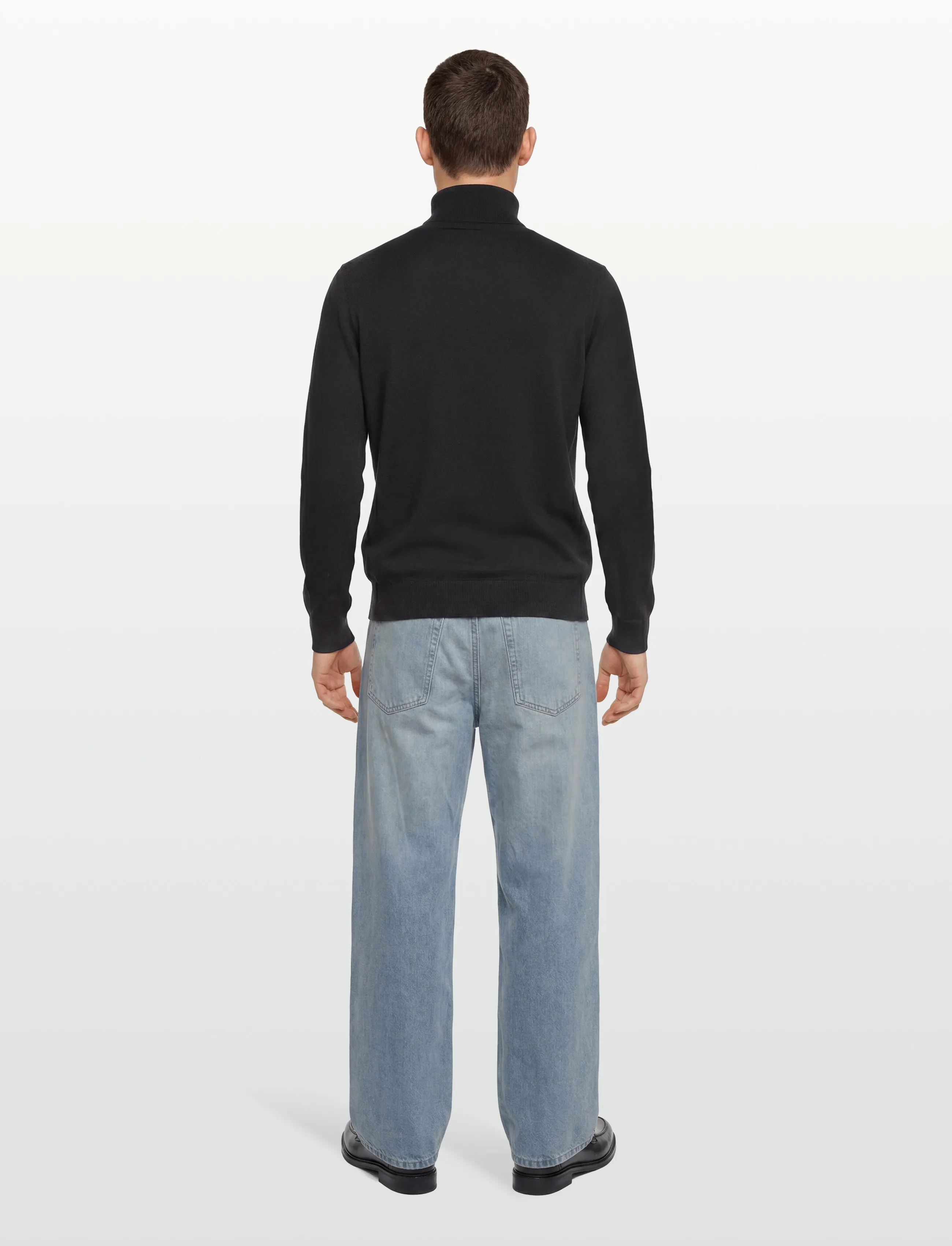 Lyle & Scott - Cotton Merino Turtleneck Jumper - turtlenecks - jet black - 4