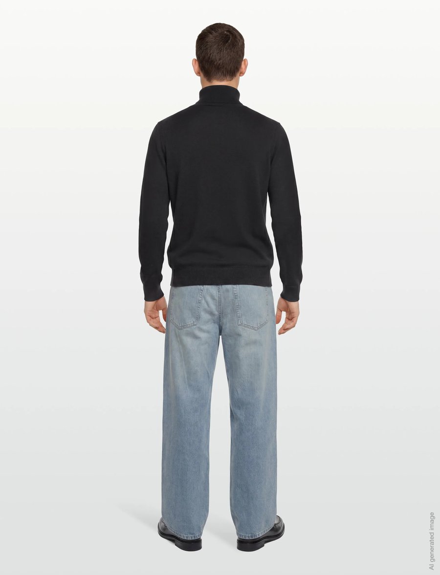Lyle & Scott - Cotton Merino Turtleneck Jumper - rollkragenpullover - jet black - 4