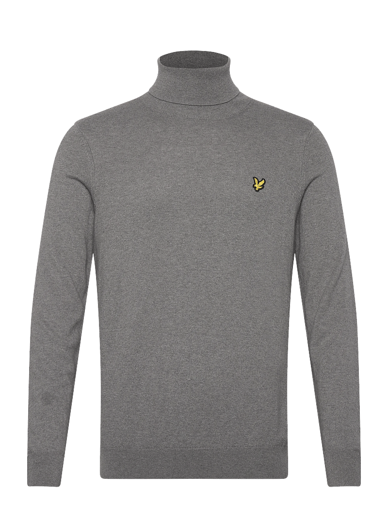 Lyle & Scott - Cotton Merino Turtleneck Jumper - col roulé - t28 mid grey marl - 1