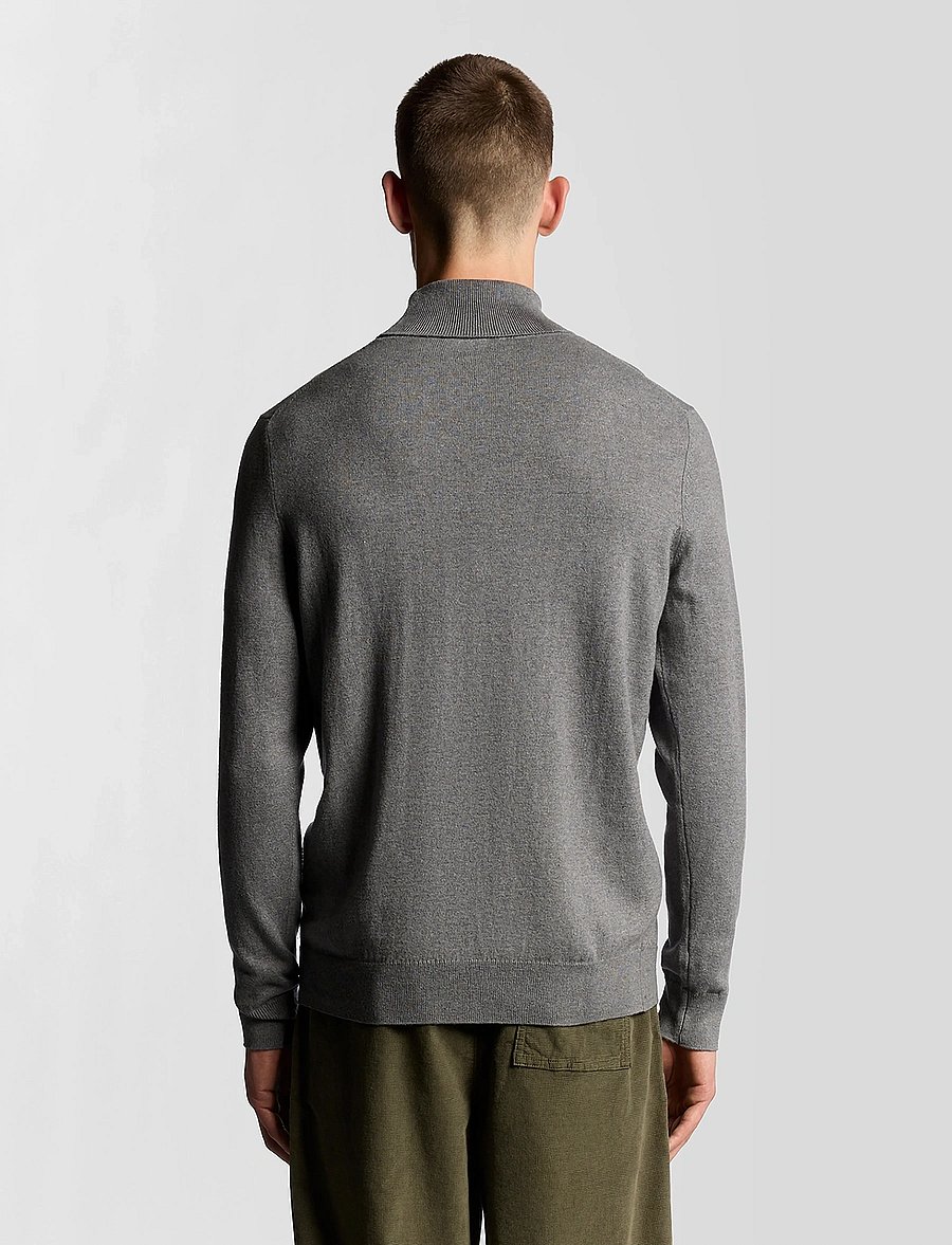 Lyle & Scott - Cotton Merino Turtleneck Jumper - rollkragen - t28 mid grey marl - 3