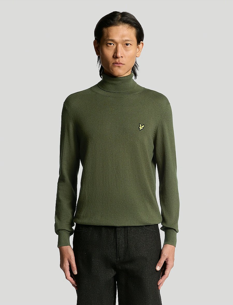 Lyle & Scott - Cotton Merino Turtleneck Jumper - polokrage - x848 deep depths - 0