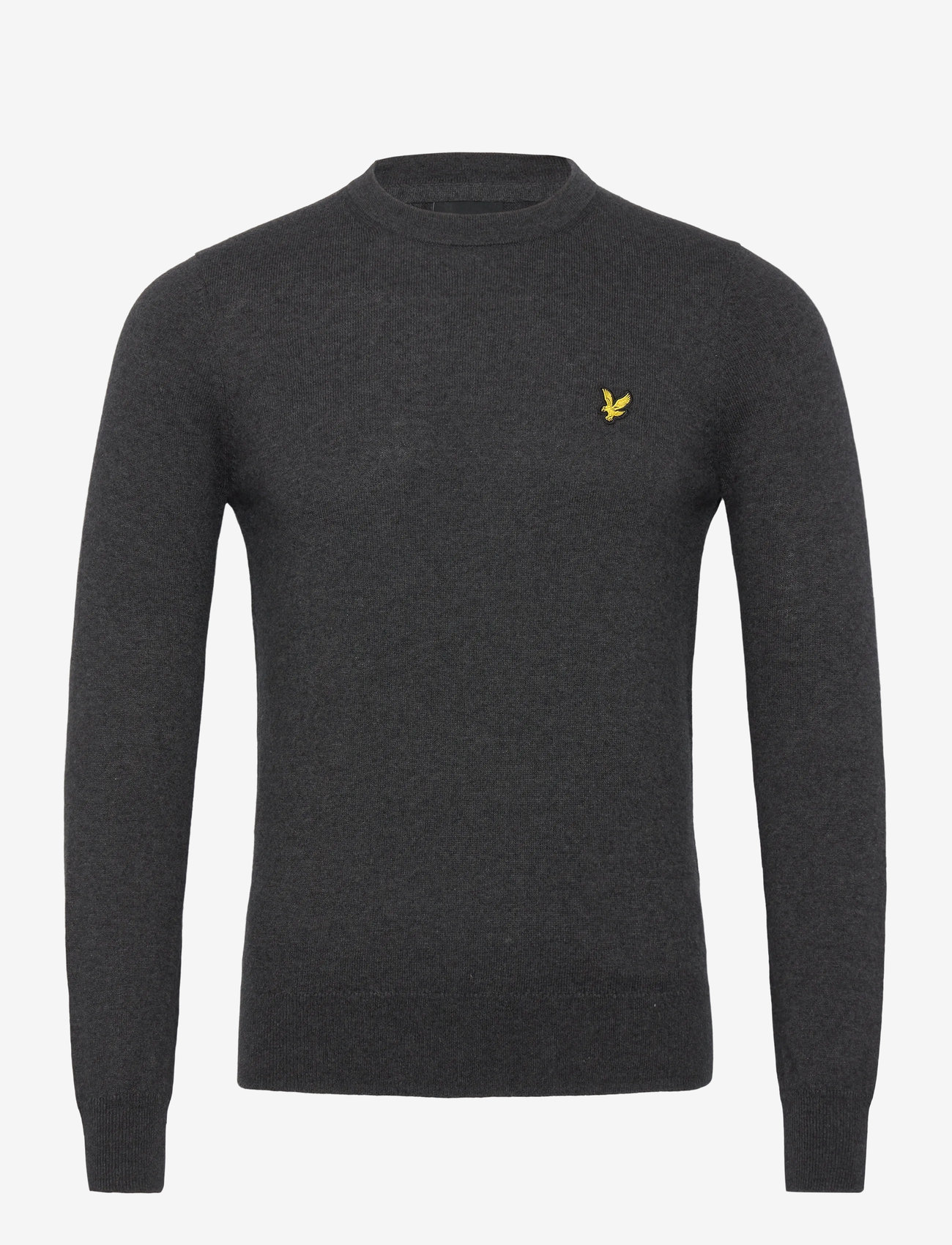 Lyle & Scott - Cotton Merino Crew Neck Jumper - rund hals - 398 charcoal marl - 1