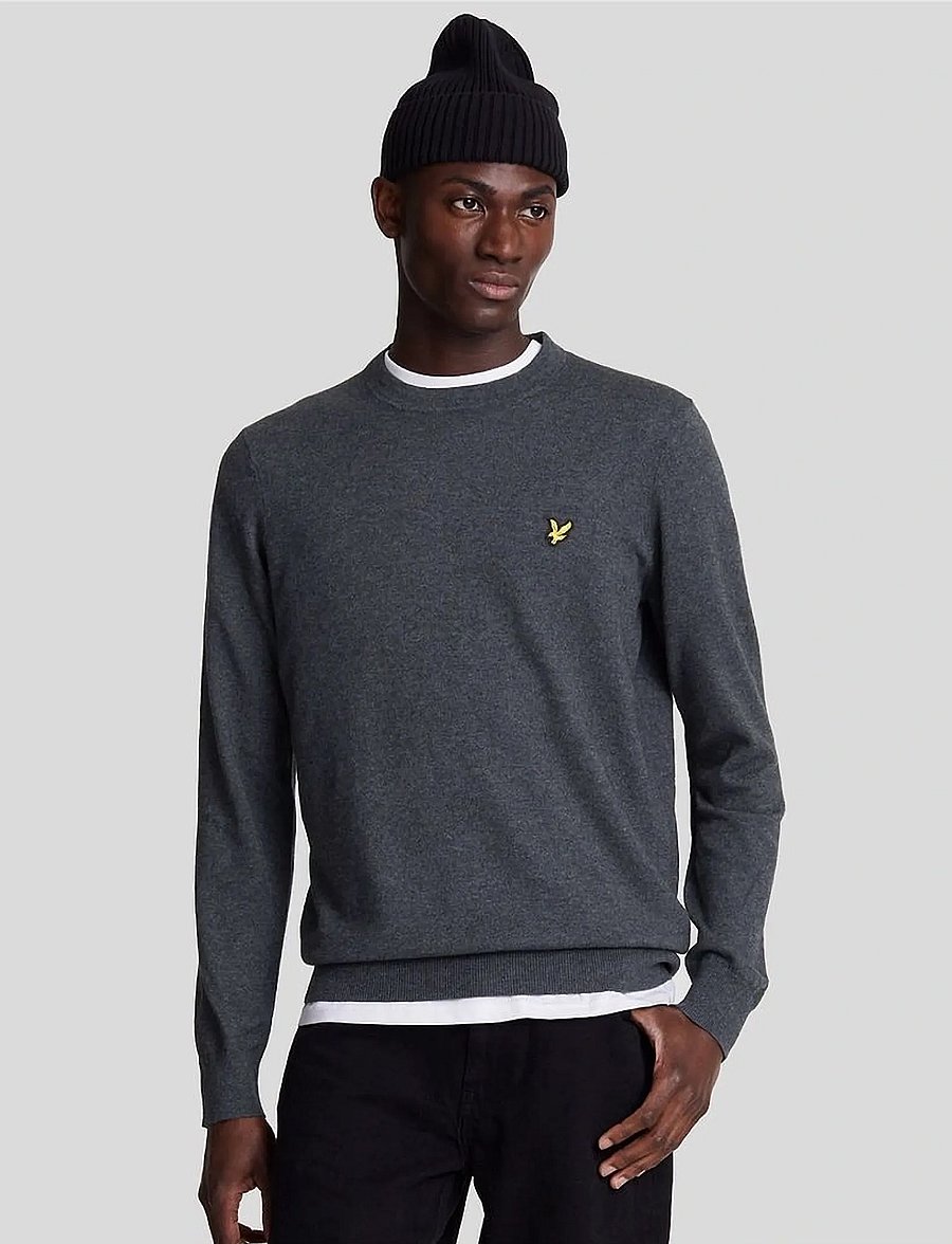 Lyle & Scott - Cotton Merino Crew Neck Jumper - pulls col rond - 398 charcoal marl - 0