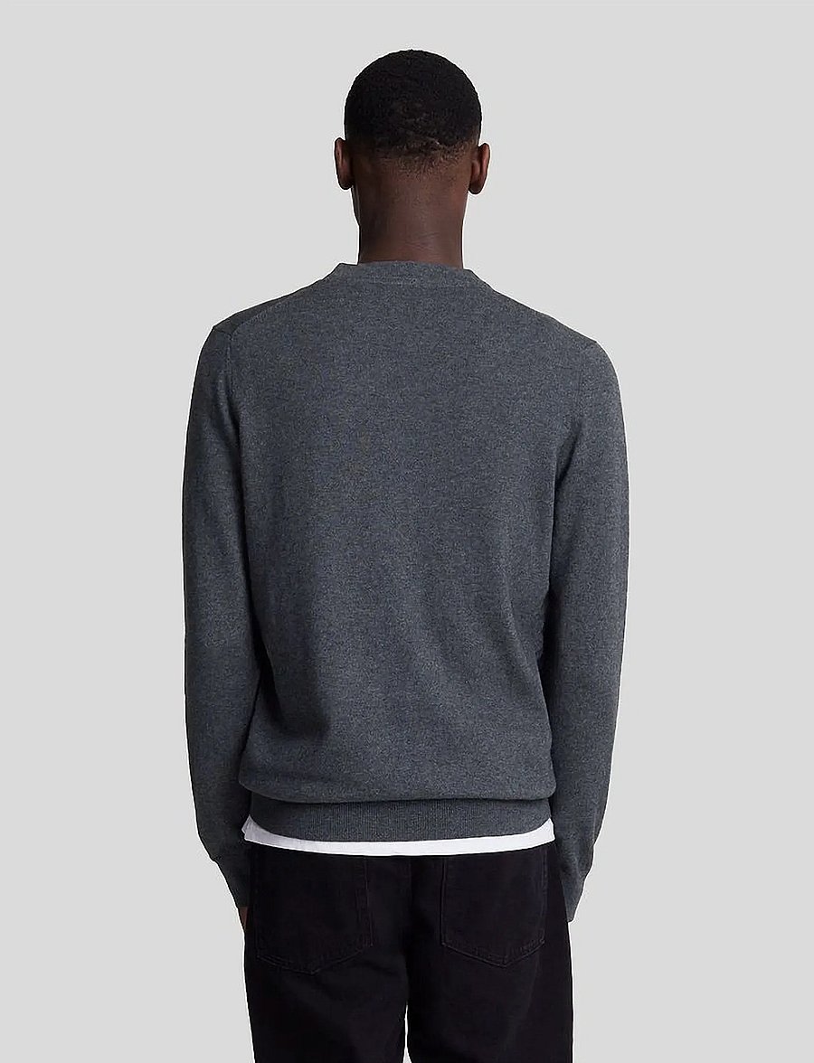 Lyle & Scott - Cotton Merino Crew Neck Jumper - pulls col rond - 398 charcoal marl - 3