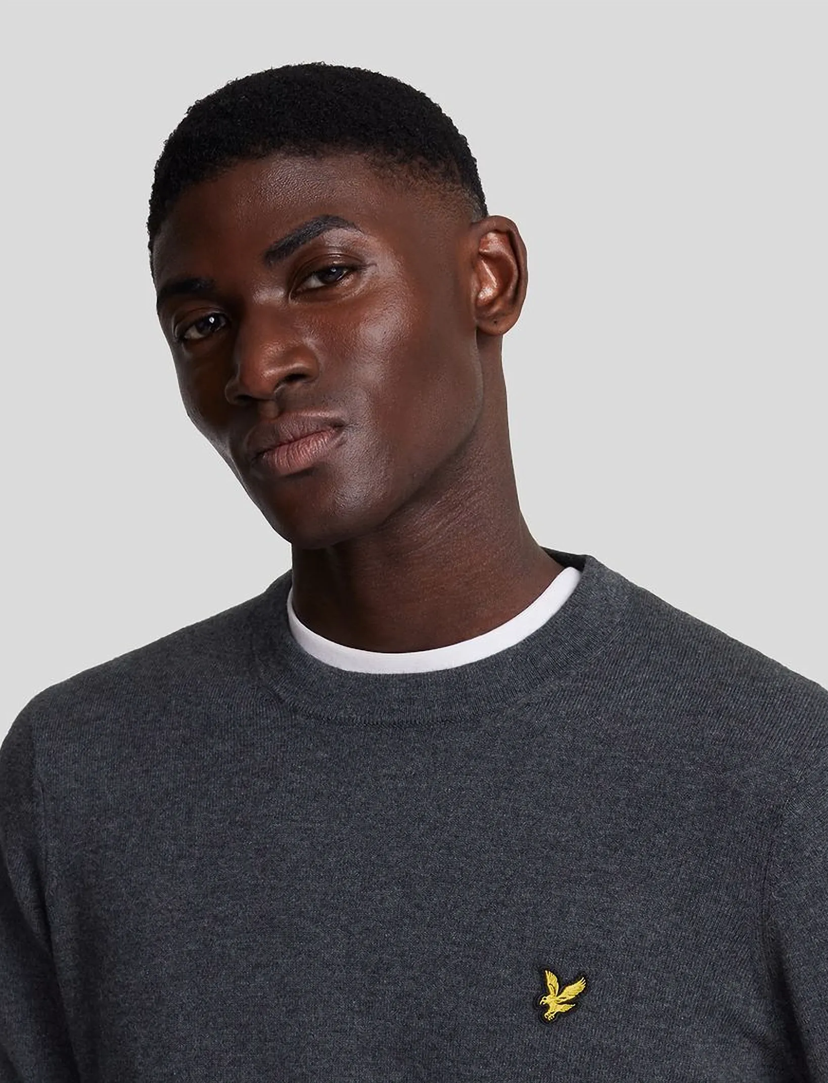 Lyle & Scott - Cotton Merino Crew Neck Jumper - pulls col rond - 398 charcoal marl - 4