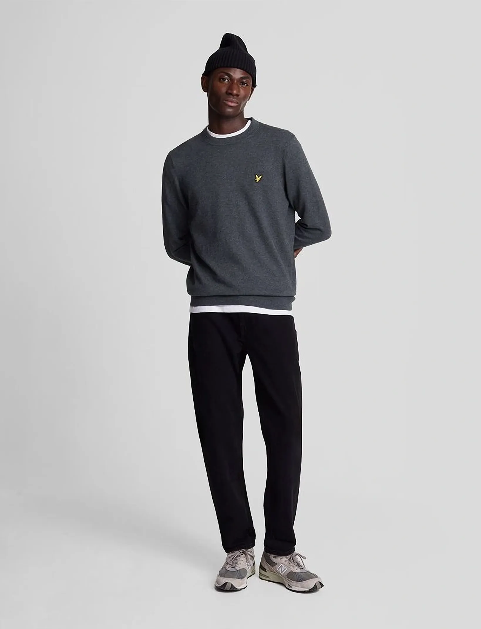 Lyle & Scott - Cotton Merino Crew Neck Jumper - pulls col rond - 398 charcoal marl - 5