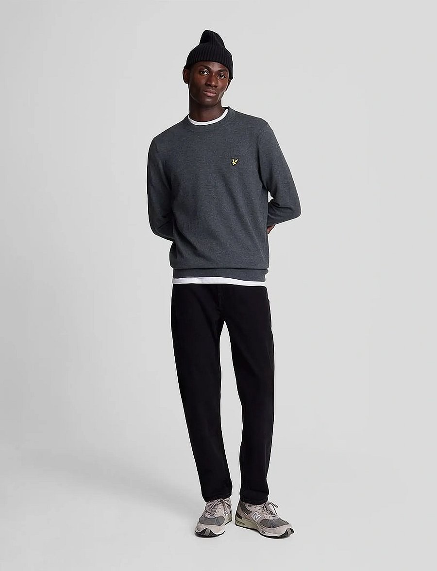 Lyle & Scott - Cotton Merino Crew Neck Jumper - pulls col rond - 398 charcoal marl - 5