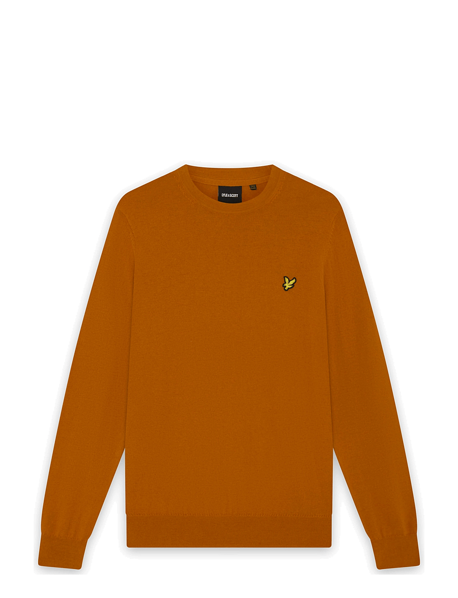 Lyle & Scott - Cotton Merino Crew Neck Jumper - megztiniai su apvalia apykakle - broad orange - 0