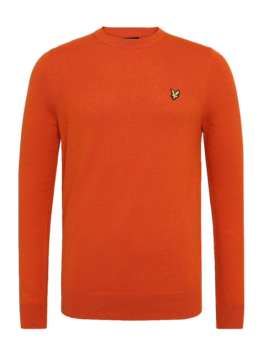 Lyle & Scott - Cotton Merino Crew Neck Jumper - rundhals - broad orange - 0