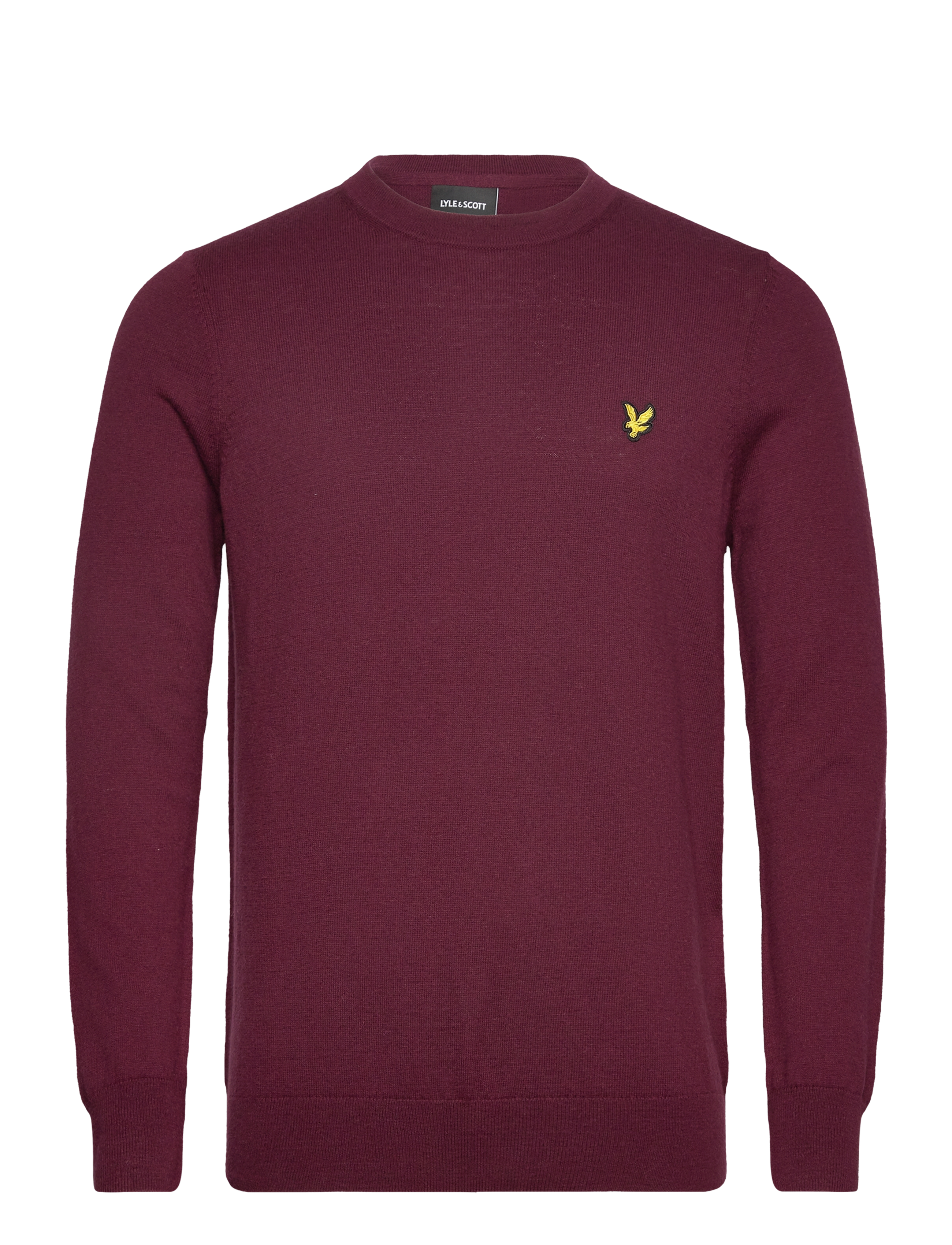 Lyle & Scott Cotton Merino Crew Neck Jumper - Strickmode - BURGUNDY / burgundy