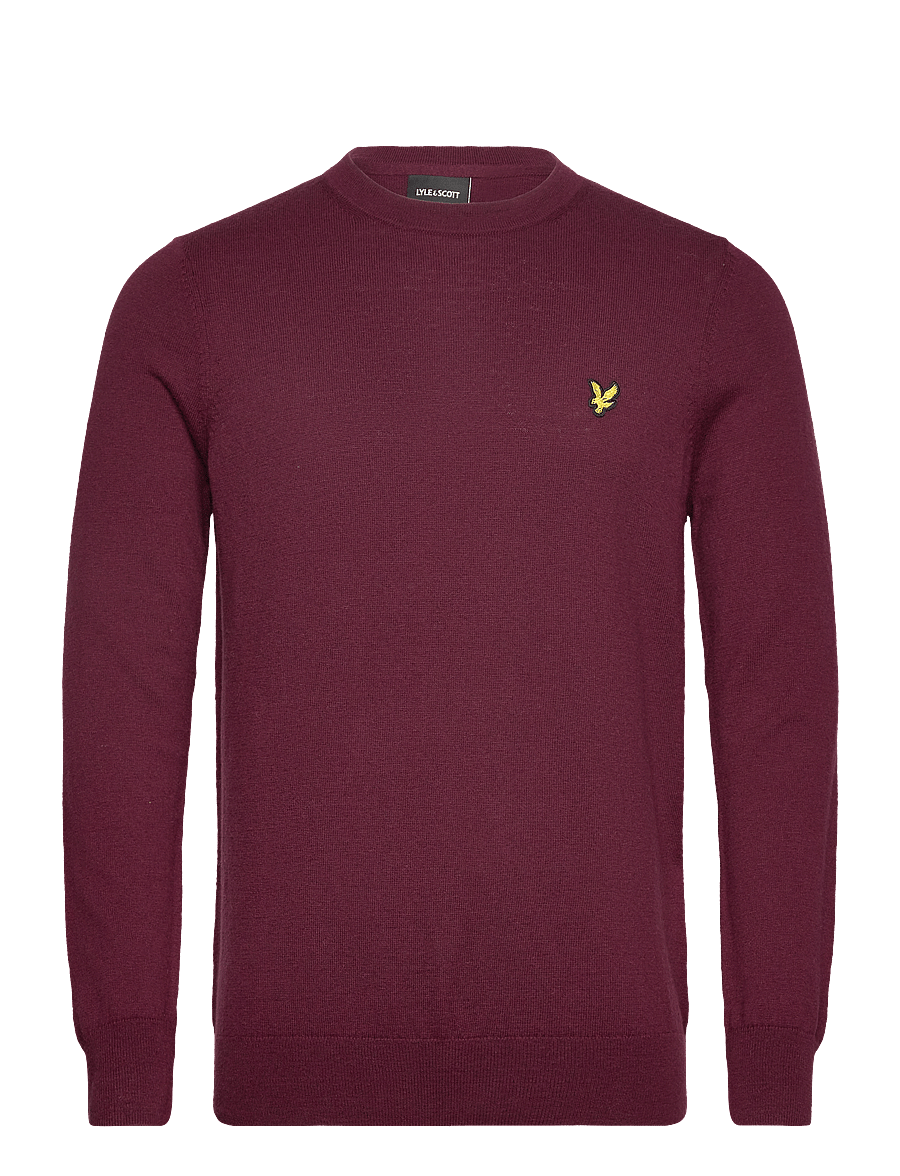 Lyle & Scott - Cotton Merino Crew Neck Jumper - rundhals - burgundy - 0