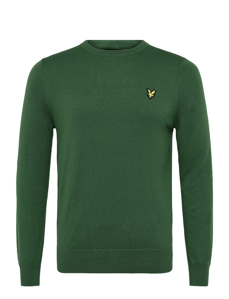Lyle & Scott - Cotton Merino Crew Neck Jumper - round necks - clover green - 0