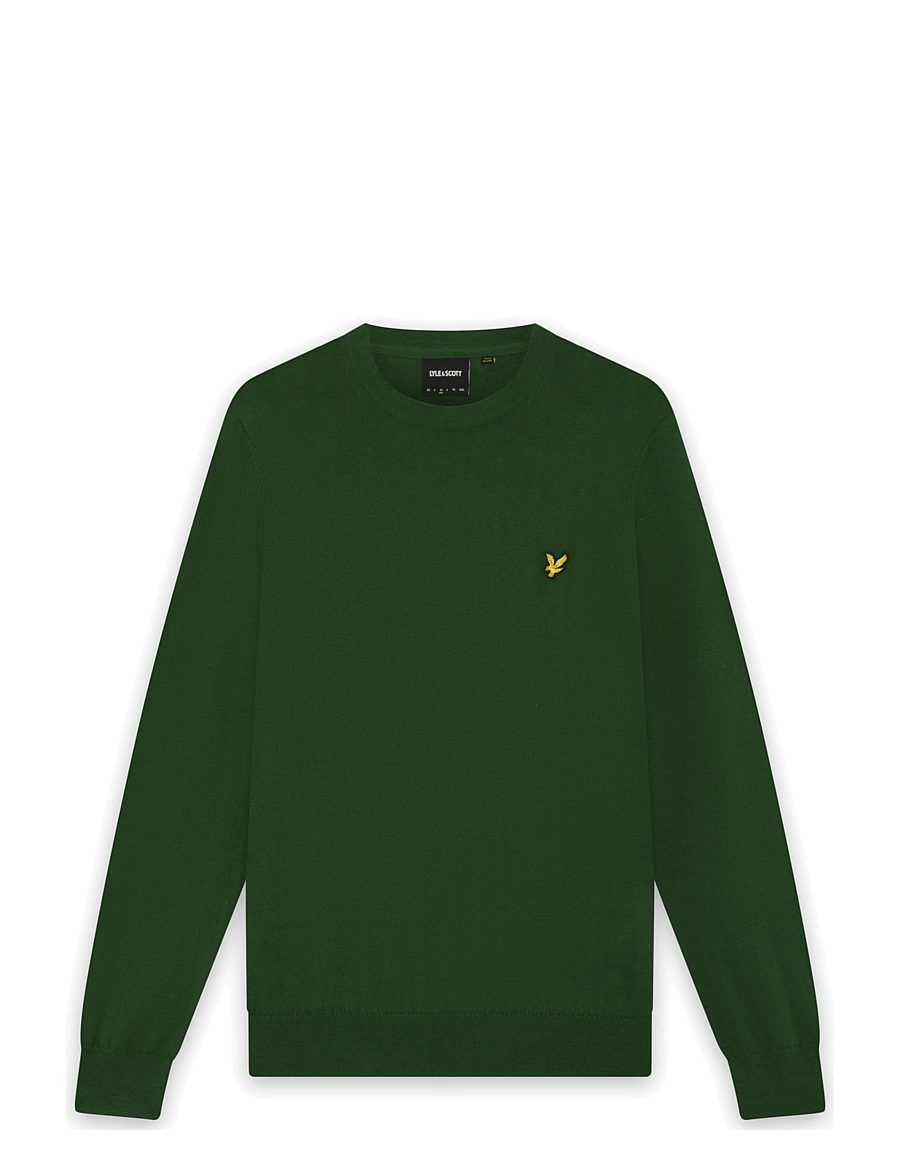 Lyle & Scott - Cotton Merino Crew Neck Jumper - Ümara kaelusega - clover green - 0