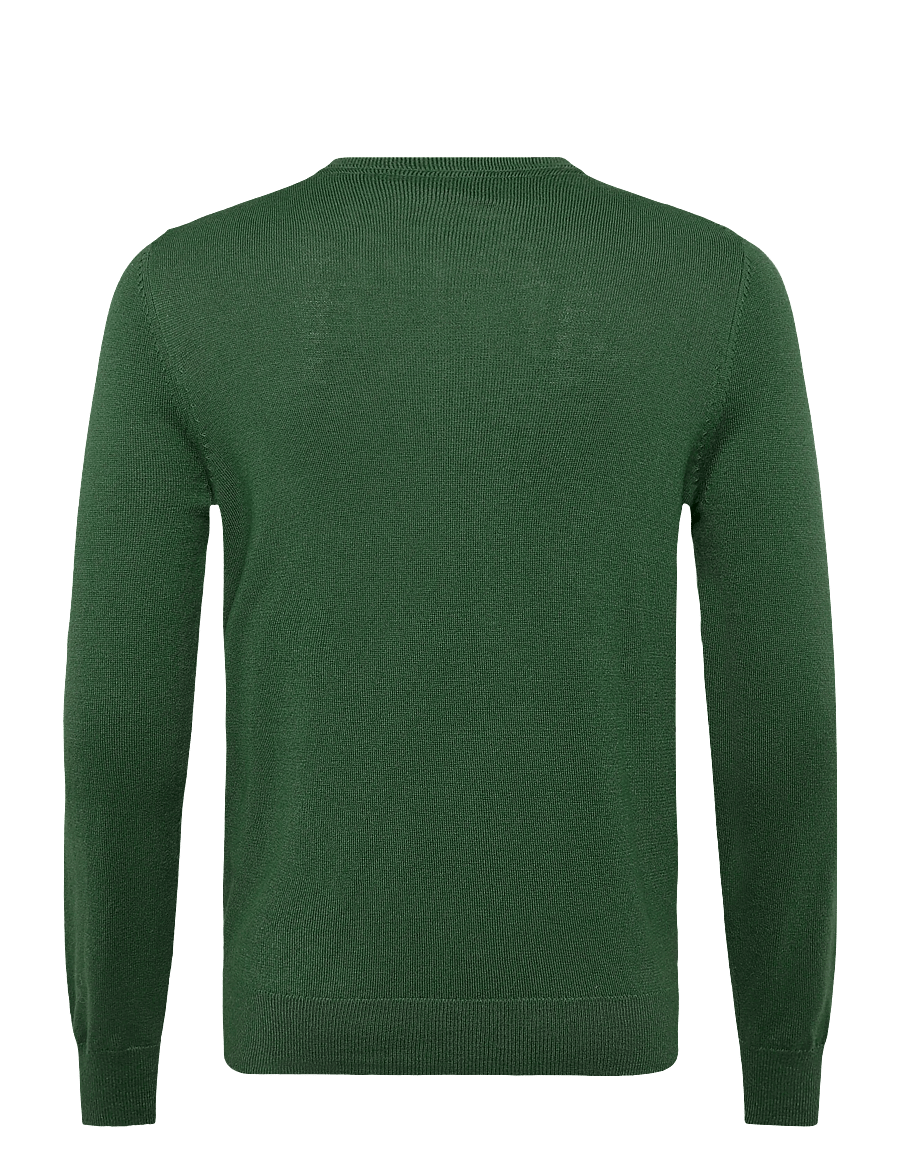 Lyle & Scott - Cotton Merino Crew Neck Jumper - round necks - clover green - 1