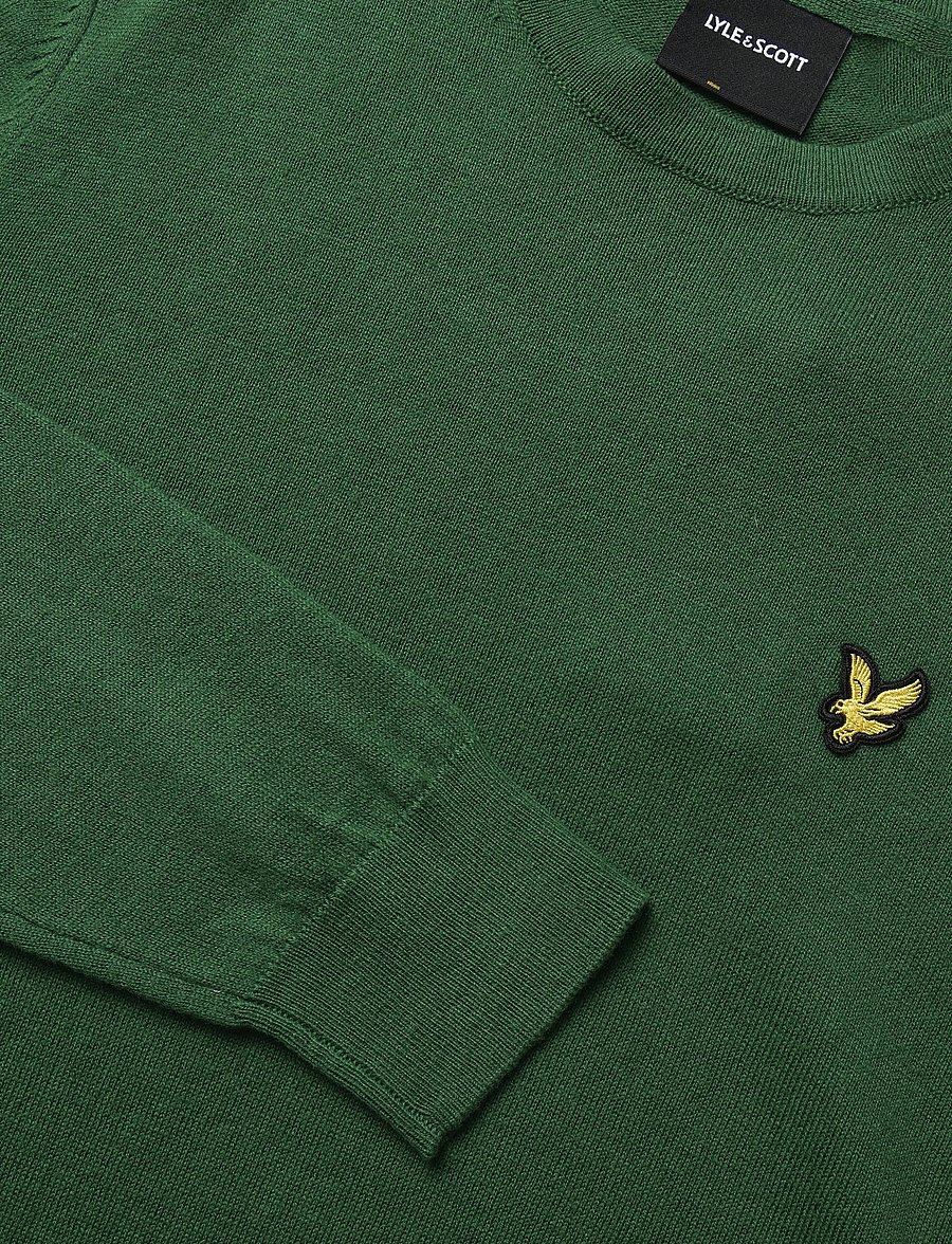 Lyle & Scott - Cotton Merino Crew Neck Jumper - round necks - clover green - 2