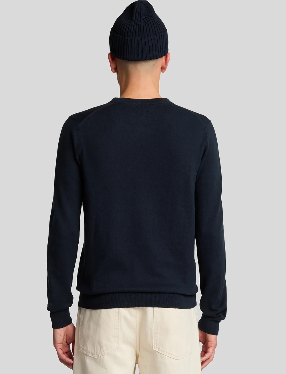 Lyle & Scott - Cotton Merino Crew Neck Jumper - pyöreäaukkoiset - dark navy - 3