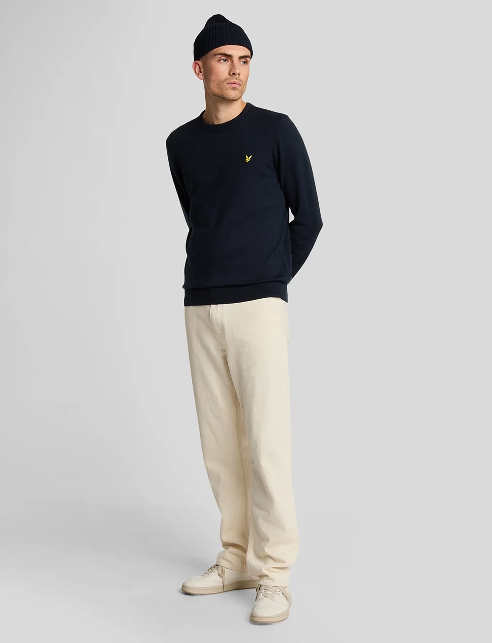 Lyle & Scott - Cotton Merino Crew Neck Jumper - pyöreäaukkoiset - dark navy - 5