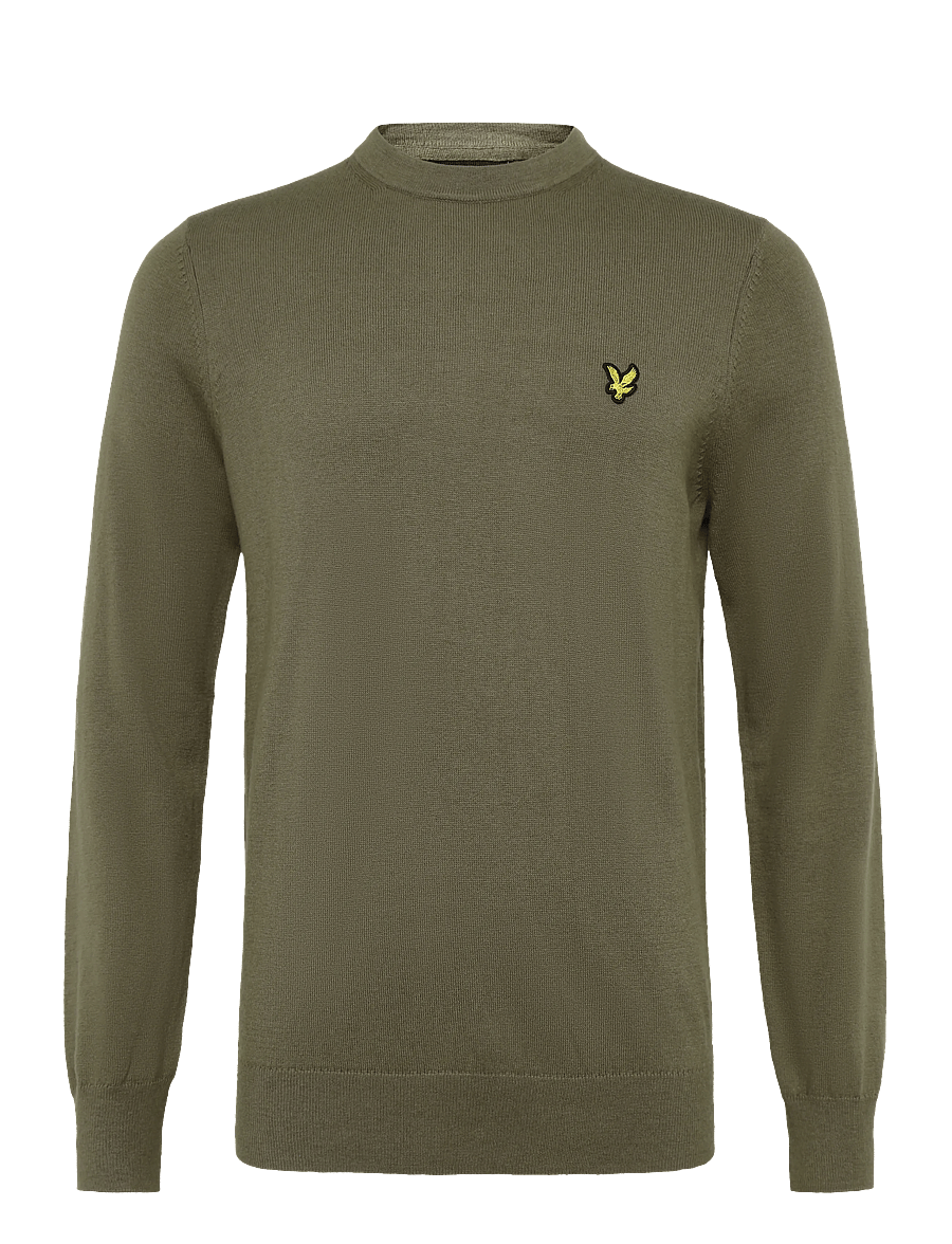 Lyle & Scott - Cotton Merino Crew Neck Jumper - round necks - khaki ash - 0