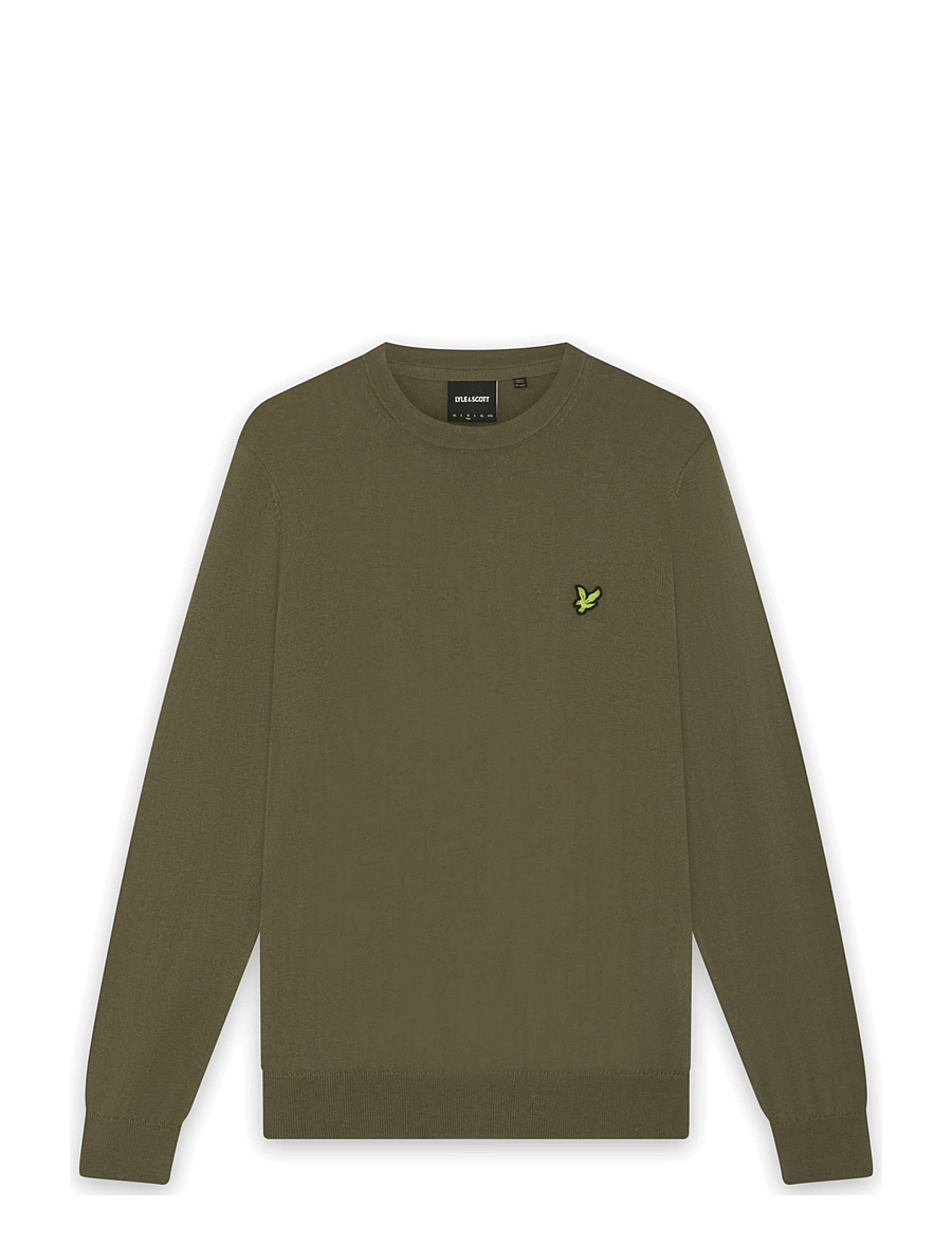Lyle & Scott - Cotton Merino Crew Neck Jumper - megztiniai su apvalia apykakle - khaki ash - 0