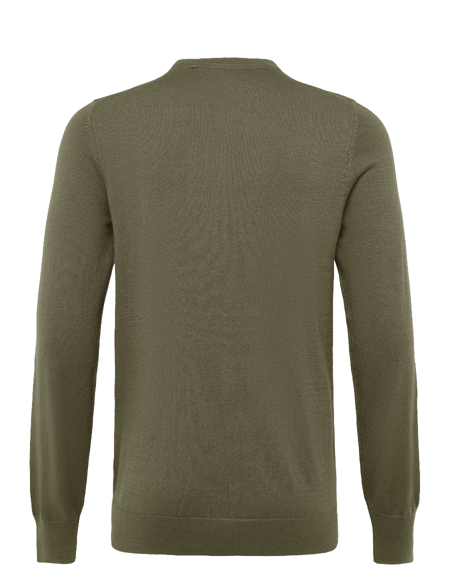 Lyle & Scott - Cotton Merino Crew Neck Jumper - round necks - khaki ash - 1