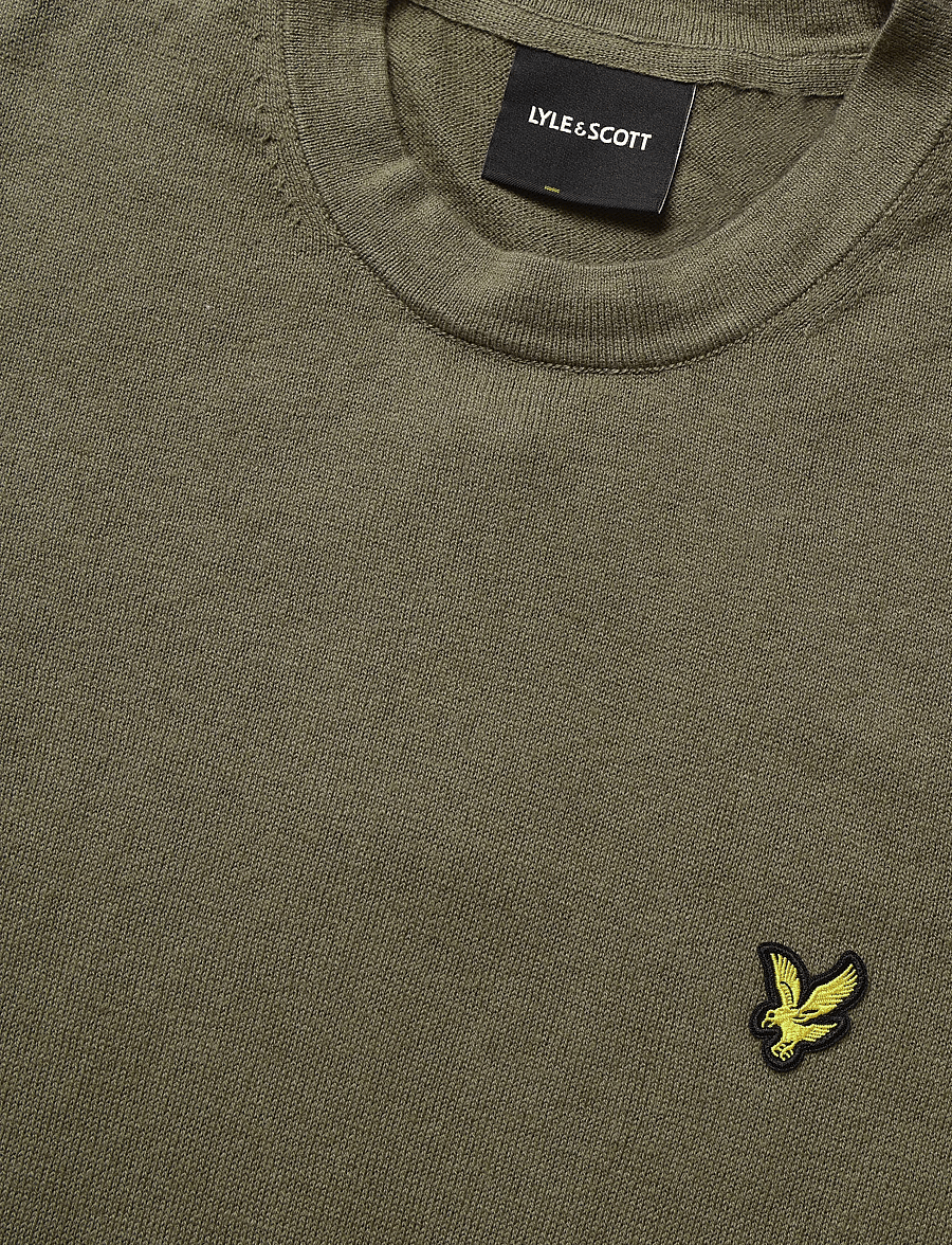 Lyle & Scott - Cotton Merino Crew Neck Jumper - round necks - khaki ash - 2