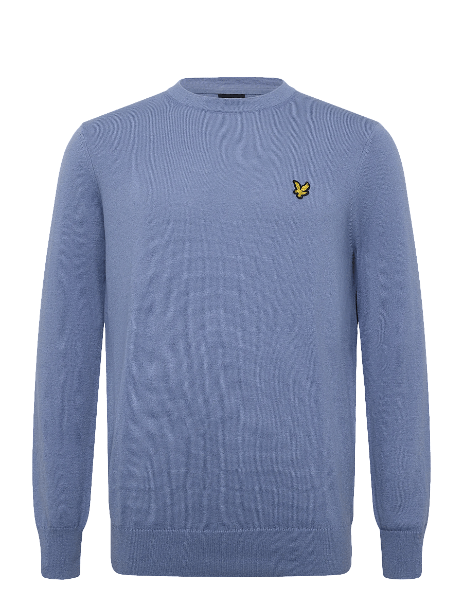 Lyle & Scott - Cotton Merino Crew Neck Jumper - Ümara kaelusega - power blue - 0