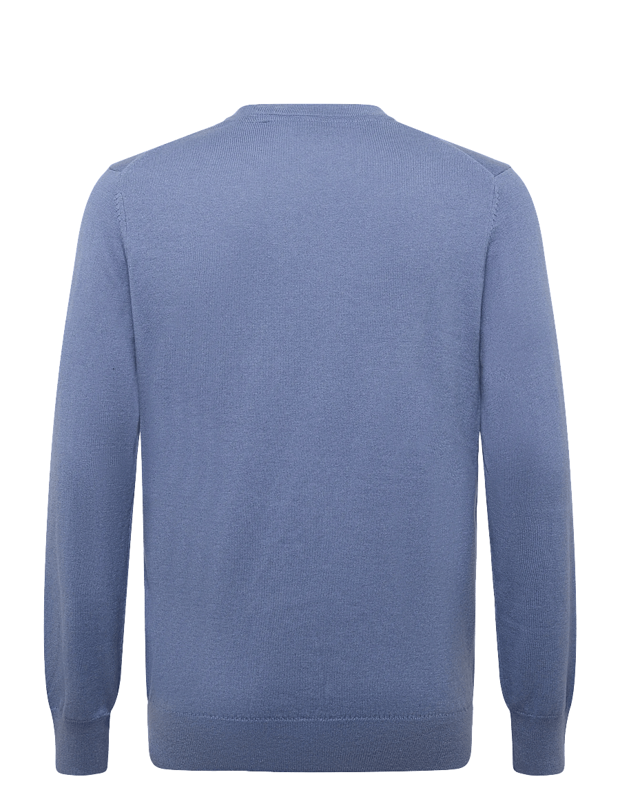Lyle & Scott - Cotton Merino Crew Neck Jumper - Ümara kaelusega - power blue - 1