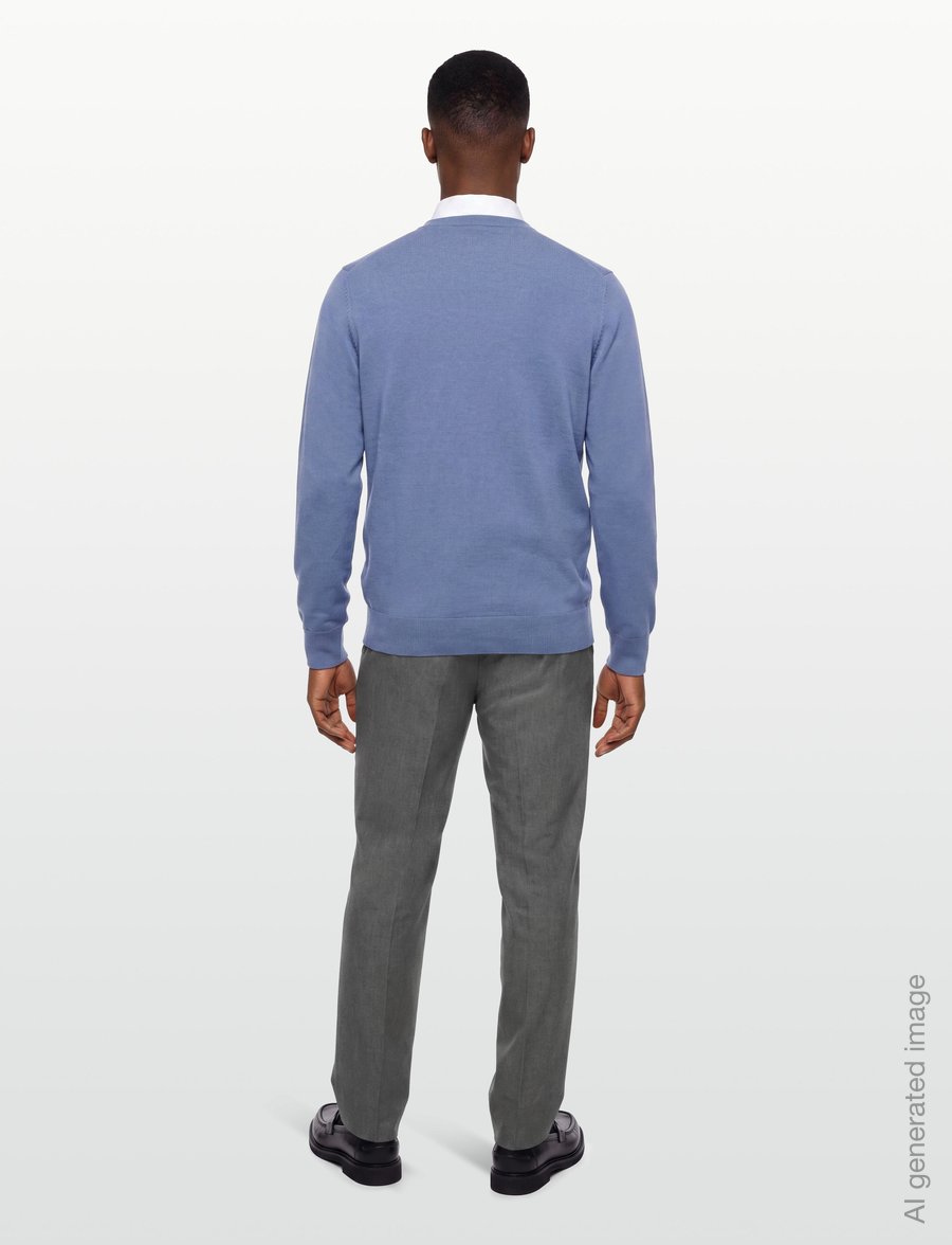 Lyle & Scott - Cotton Merino Crew Neck Jumper - rund hals - power blue - 4