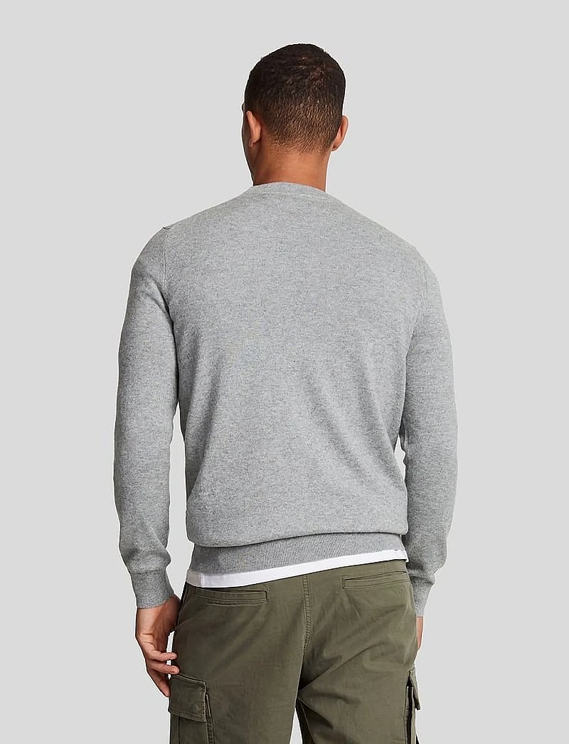 Lyle & Scott - Cotton Merino Crew Neck Jumper - pyöreäaukkoiset - t28 mid grey marl - 3
