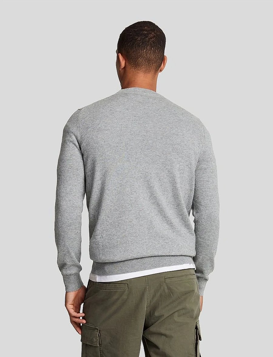Lyle & Scott - Cotton Merino Crew Neck Jumper - rundhals - t28 mid grey marl - 3