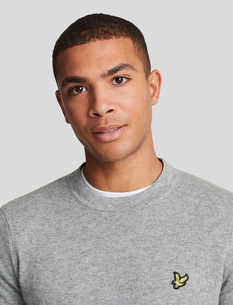 Lyle & Scott - Cotton Merino Crew Neck Jumper - pyöreäaukkoiset - t28 mid grey marl - 5