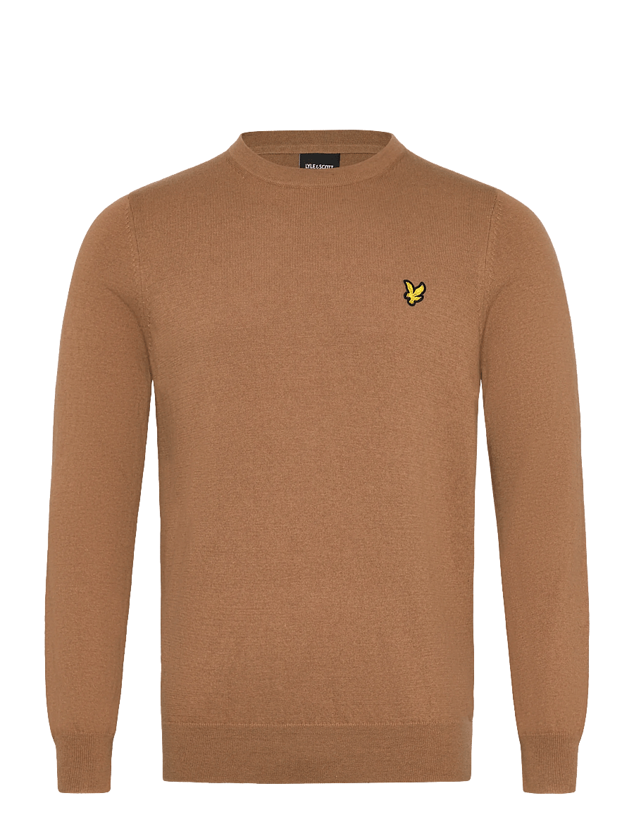 Lyle & Scott - Cotton Merino Crew Neck Jumper - Ümmarguse kaelusega kudumid - x851 tigers eye - 0