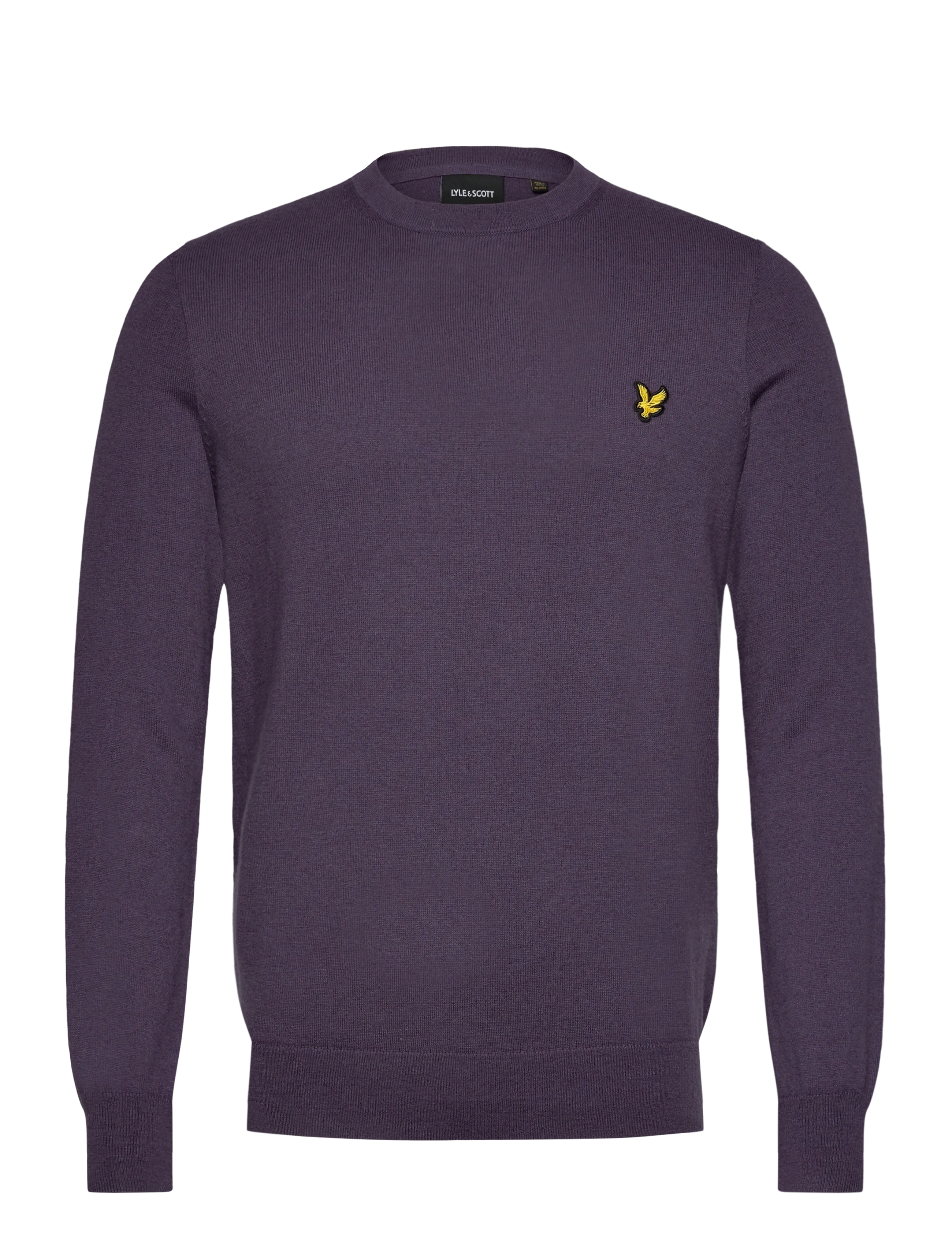 Lyle & Scott Cotton Merino Crew Neck Jumper - Strik - X854 GRAYSTONE / purple