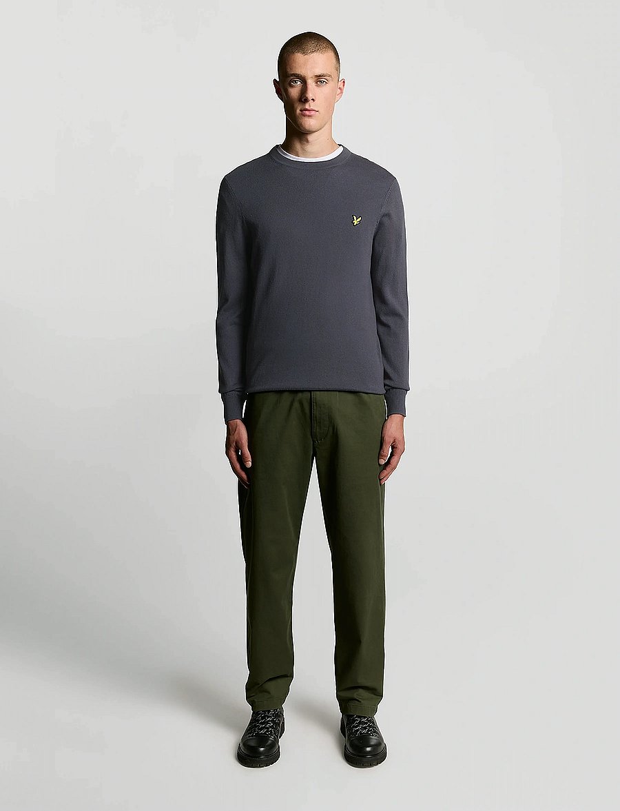 Lyle & Scott - Cotton Merino Crew Neck Jumper - Ümmarguse kaelusega kudumid - x854 graystone - 4