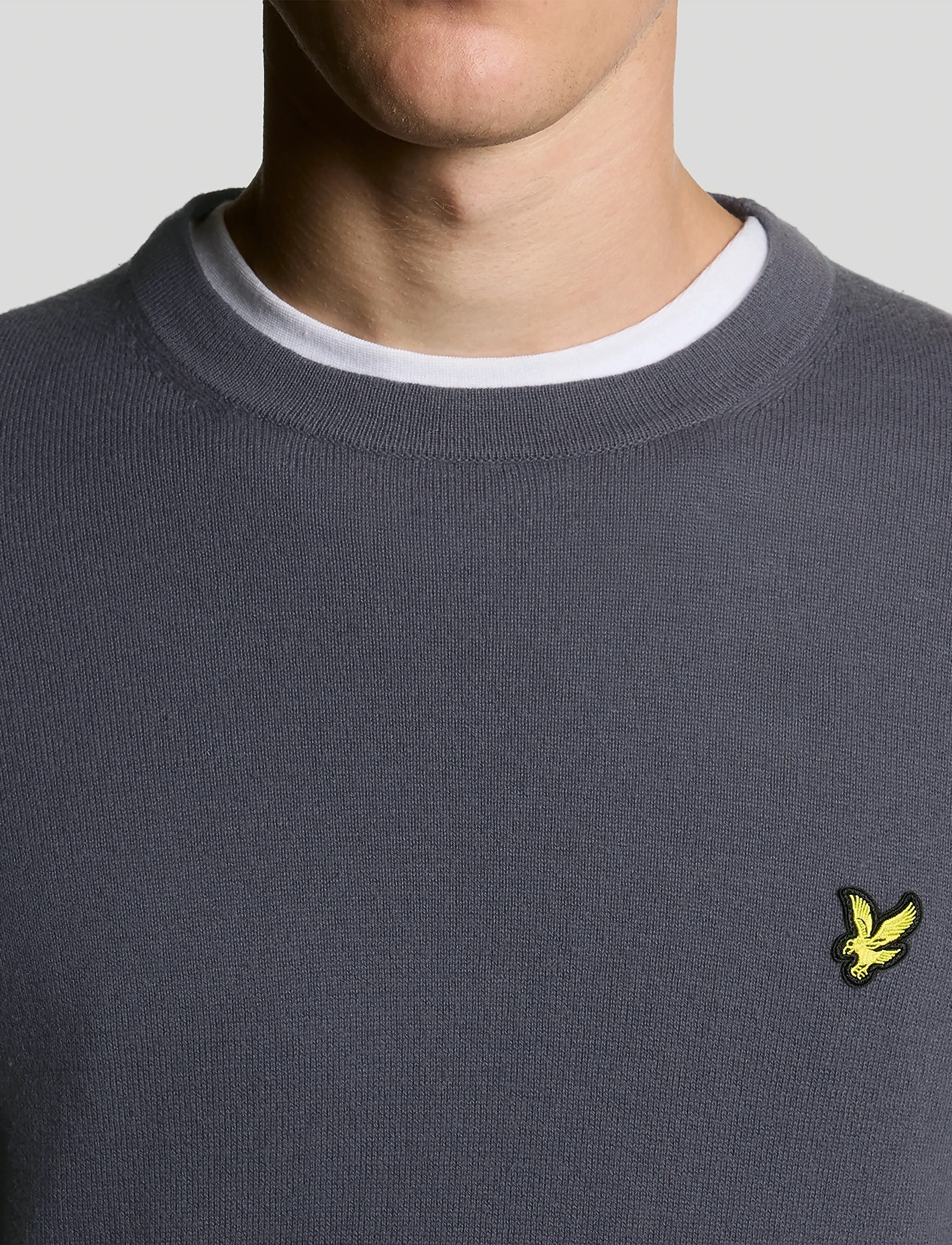 Lyle & Scott - Cotton Merino Crew Neck Jumper - rund hals - x854 graystone - 5