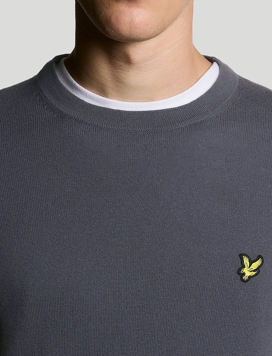 Lyle & Scott - Cotton Merino Crew Neck Jumper - Ümmarguse kaelusega kudumid - x854 graystone - 5