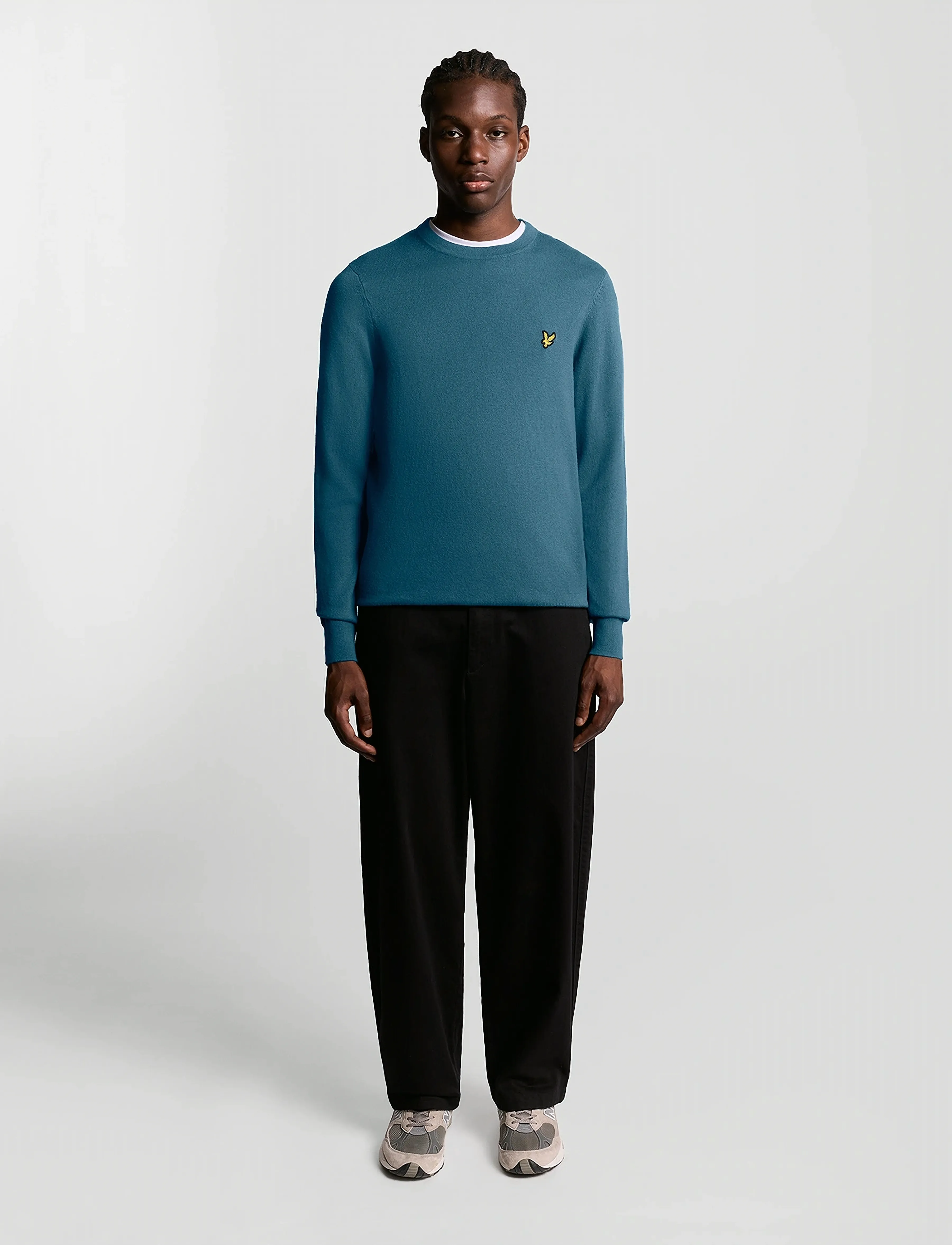 Lyle & Scott Cotton Merino Crew Neck Jumper stickade tröjor herr – bild 2