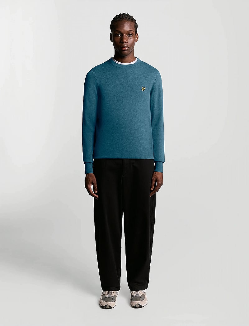 Lyle & Scott - Cotton Merino Crew Neck Jumper - rundhalsad - x862 deep water - 0
