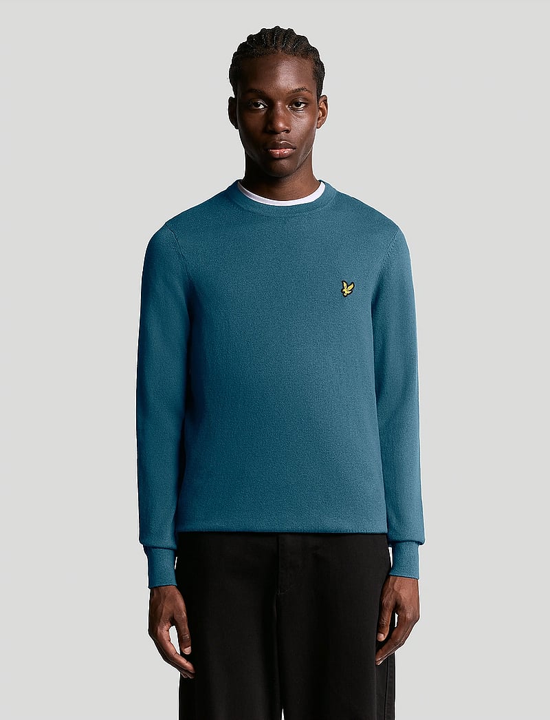 Lyle & Scott - Cotton Merino Crew Neck Jumper - rundhalsad - x862 deep water - 4