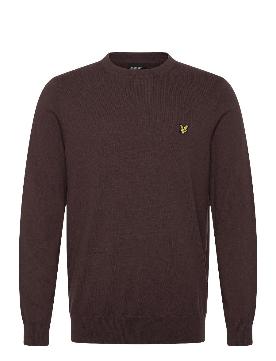 Lyle & Scott - Cotton Merino Crew Neck Jumper - Ümmarguse kaelusega kudumid - x863 espresso - 1