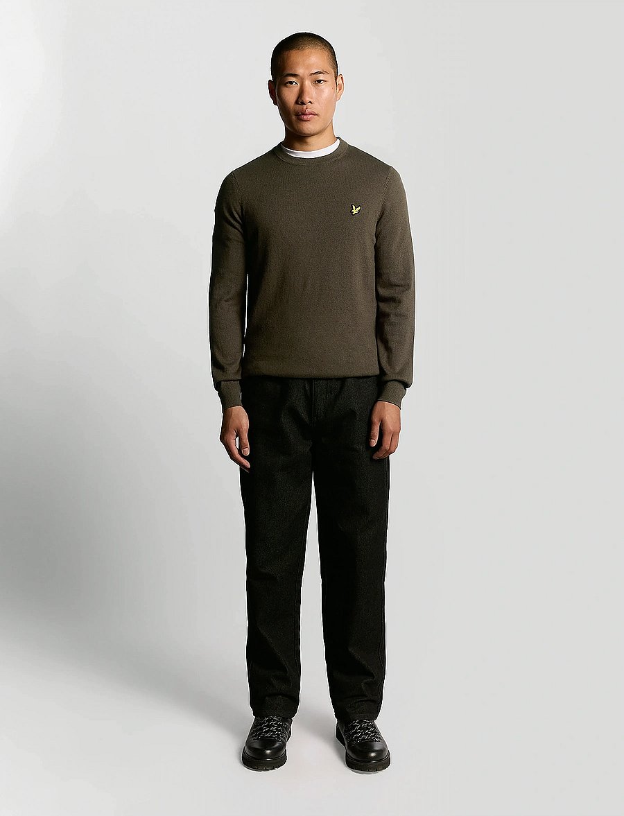 Lyle & Scott - Cotton Merino Crew Neck Jumper - Ümmarguse kaelusega kudumid - x863 espresso - 4