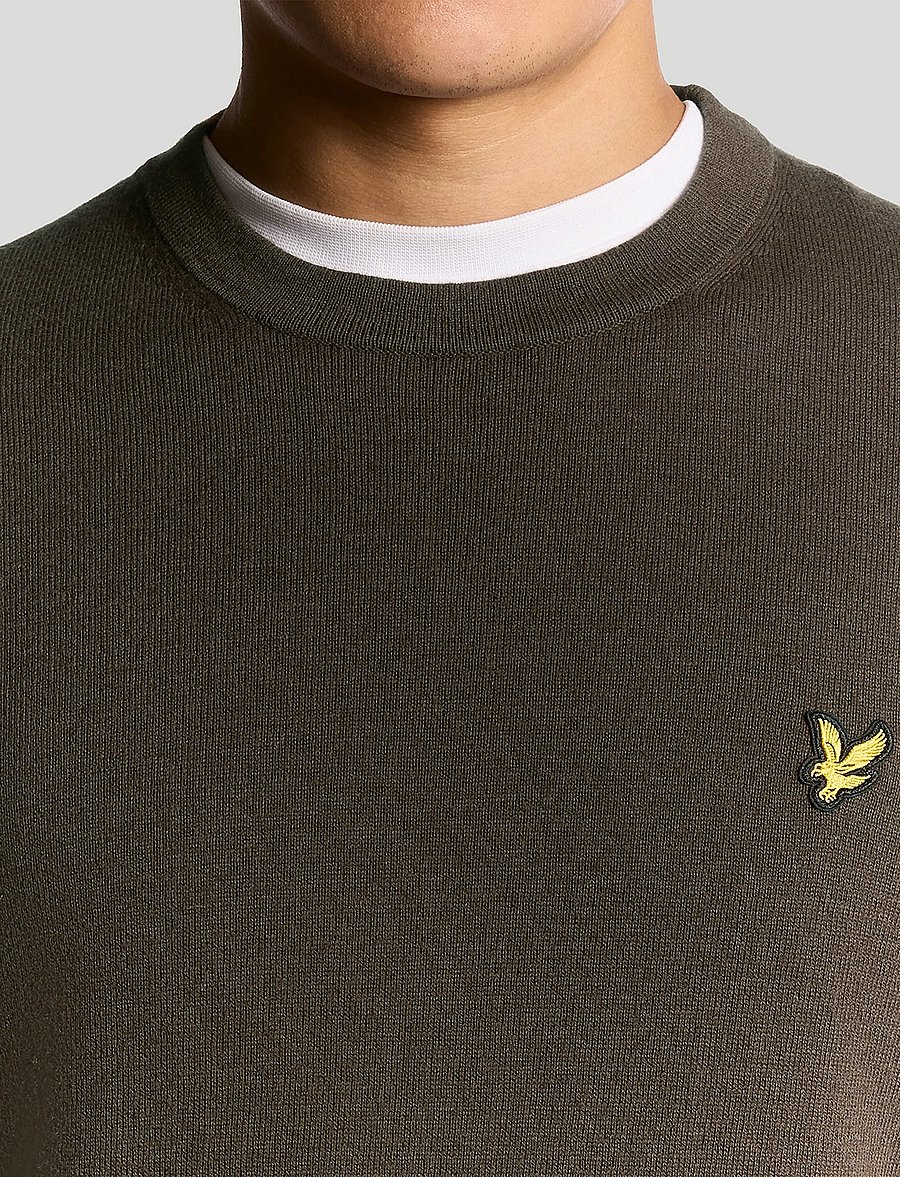 Lyle & Scott - Cotton Merino Crew Neck Jumper - Ümmarguse kaelusega kudumid - x863 espresso - 5