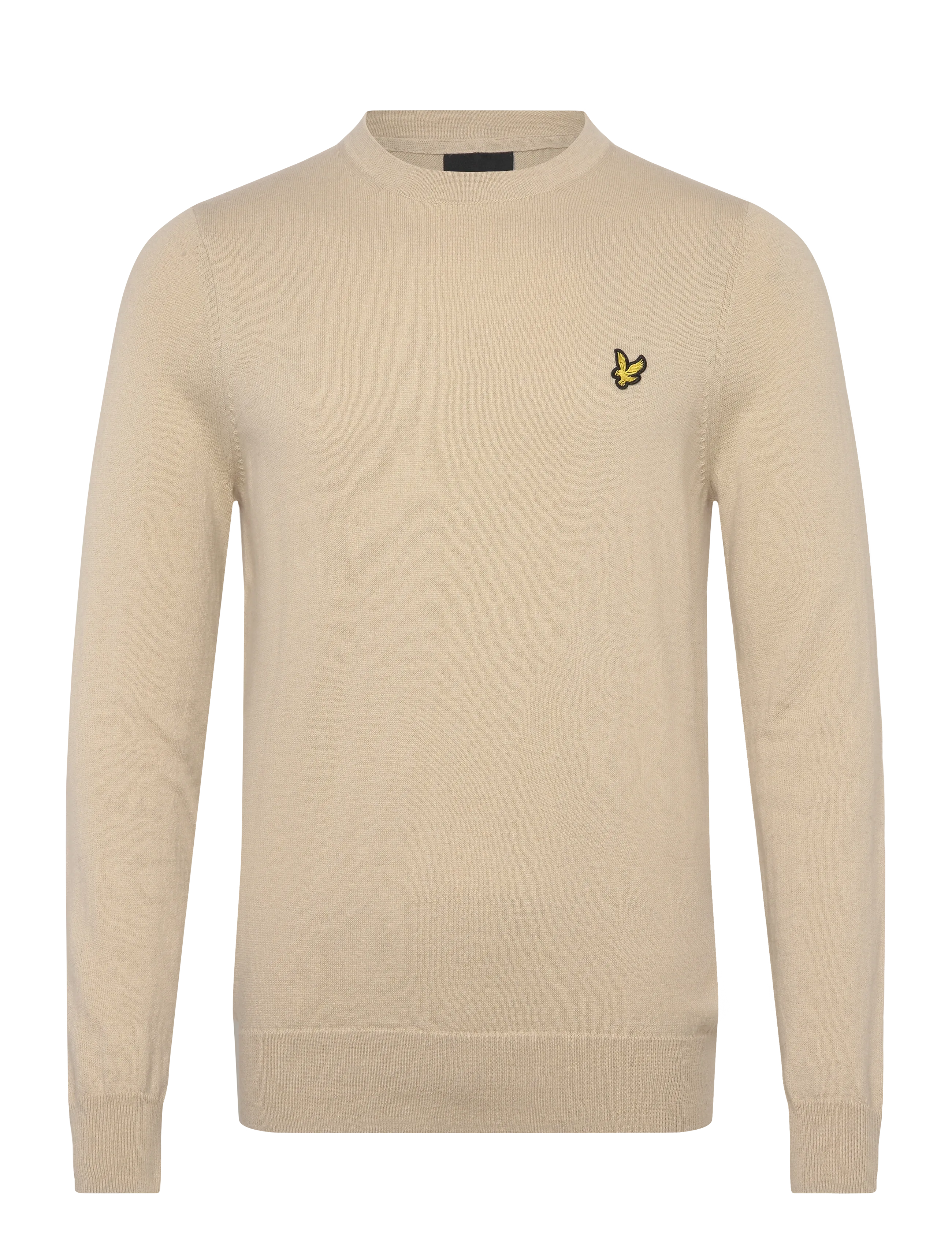 Lyle & Scott Cotton Merino Crew Neck Jumper - Strik - X865 GREY TAUPE / beige