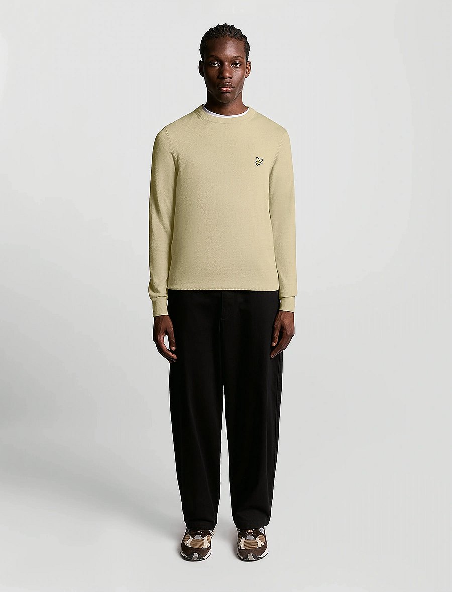 Lyle & Scott - Cotton Merino Crew Neck Jumper - Ümmarguse kaelusega kudumid - x865 grey taupe - 0